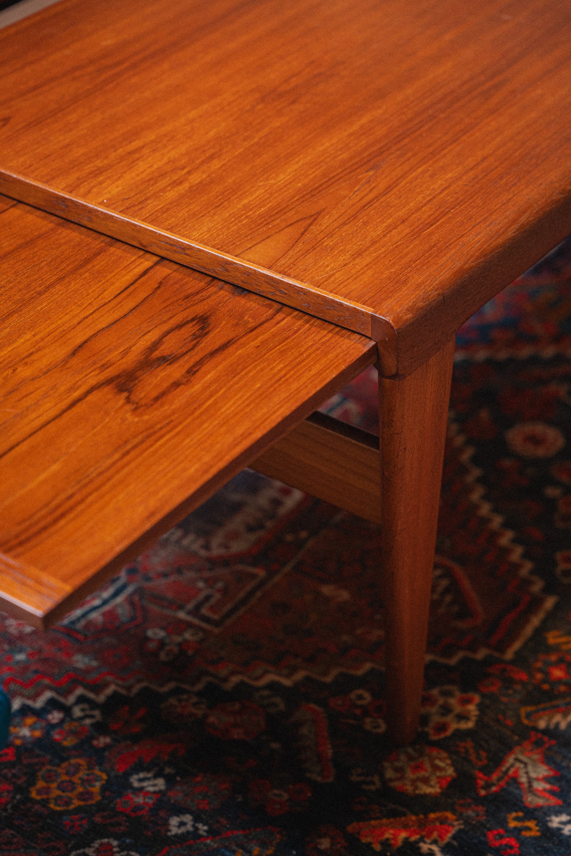 Danish Extendable Coffee Table in Teak by Illum Wikkelso for Koefoeds Mobelfabrik