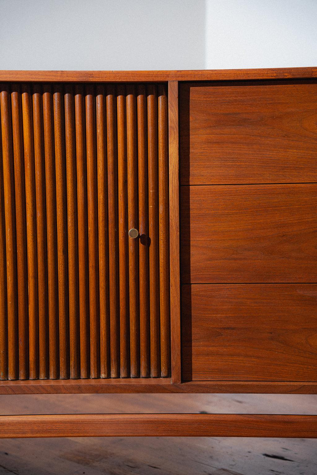 Restored Walnut Tambour-Door Dresser/Sideboard