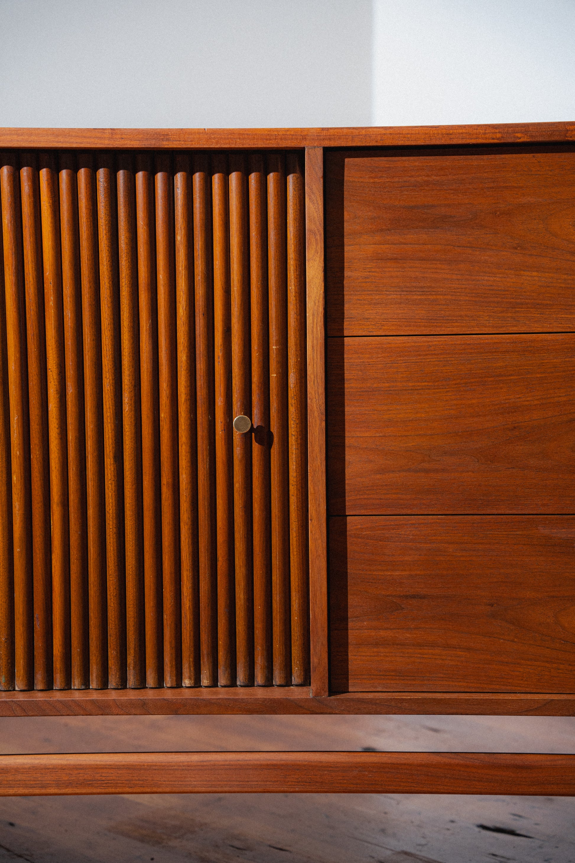 Restored Walnut Tambour-Door Dresser/Sideboard