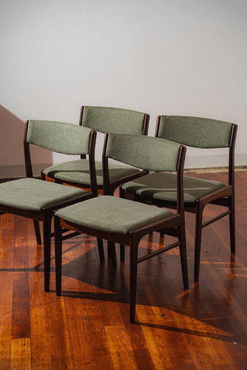 Restored Solid Rosewood Dining Chairs by Horsens Denmark (Set of 4)