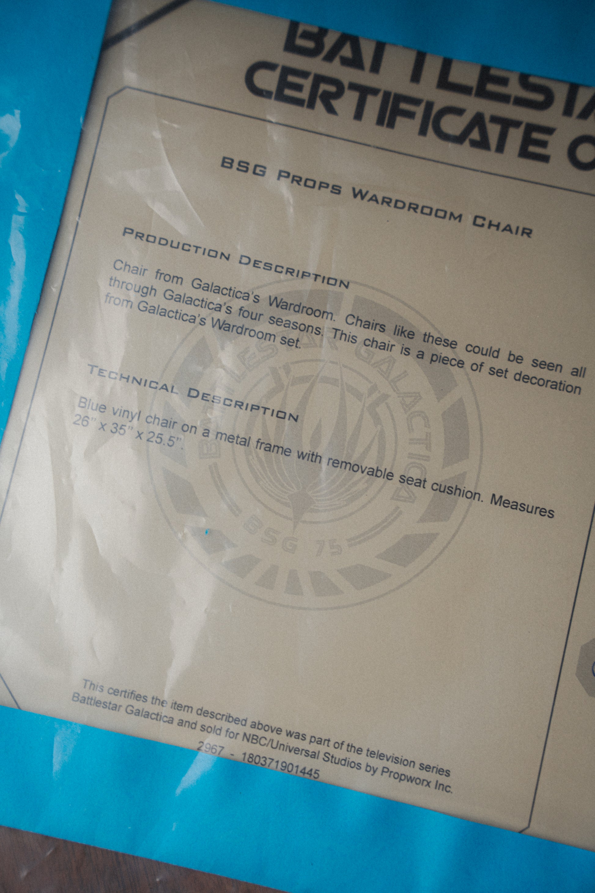 Battlestar Galactica Prop Lounge Chair