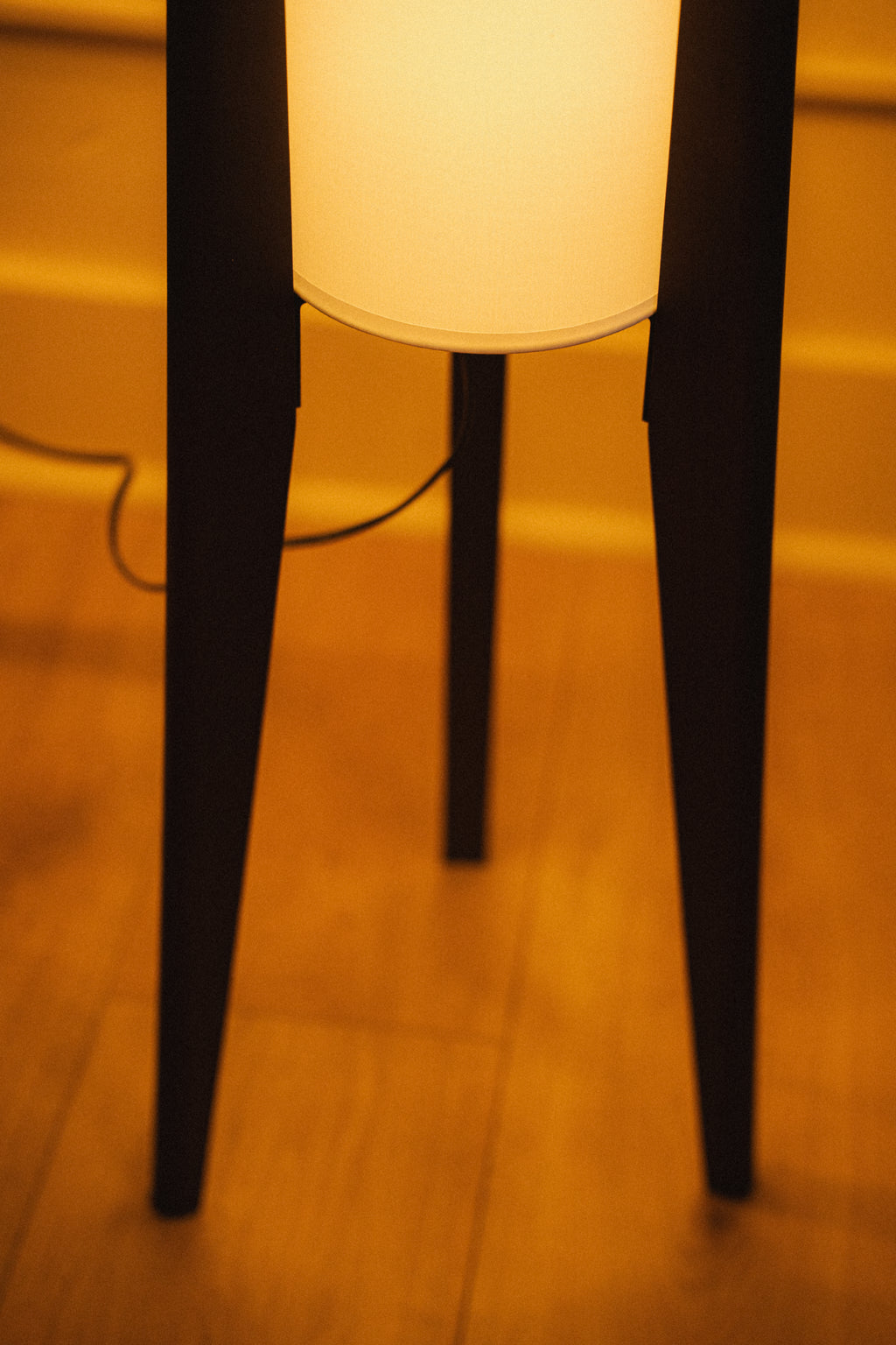 Walnut Tripod Floor Lamp
