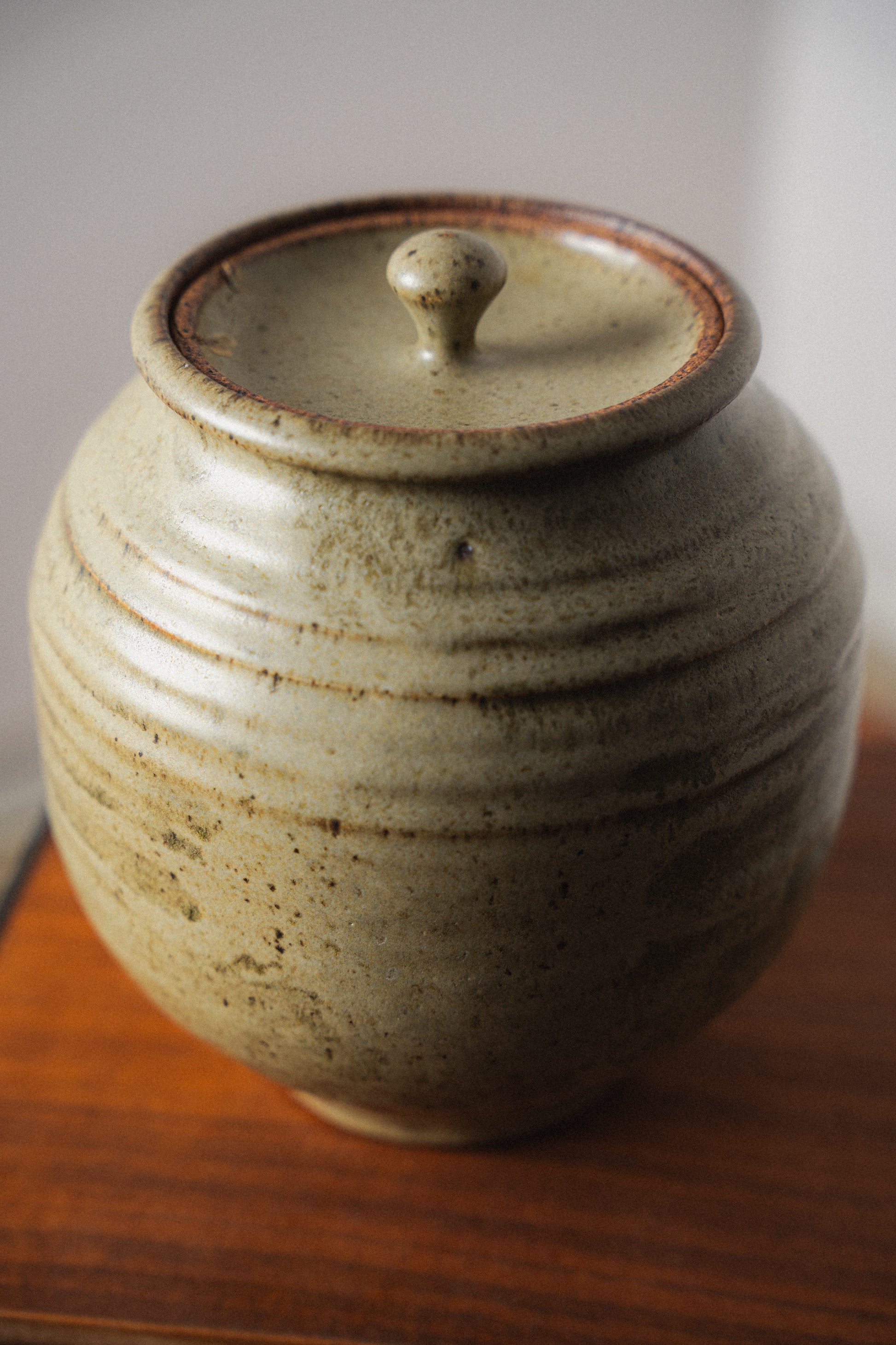 Vintage Ceramic Pot w/ Lid by David Shaner
