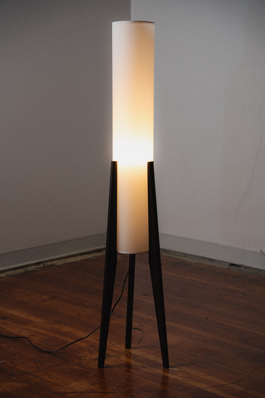 Walnut Tripod Floor Lamp