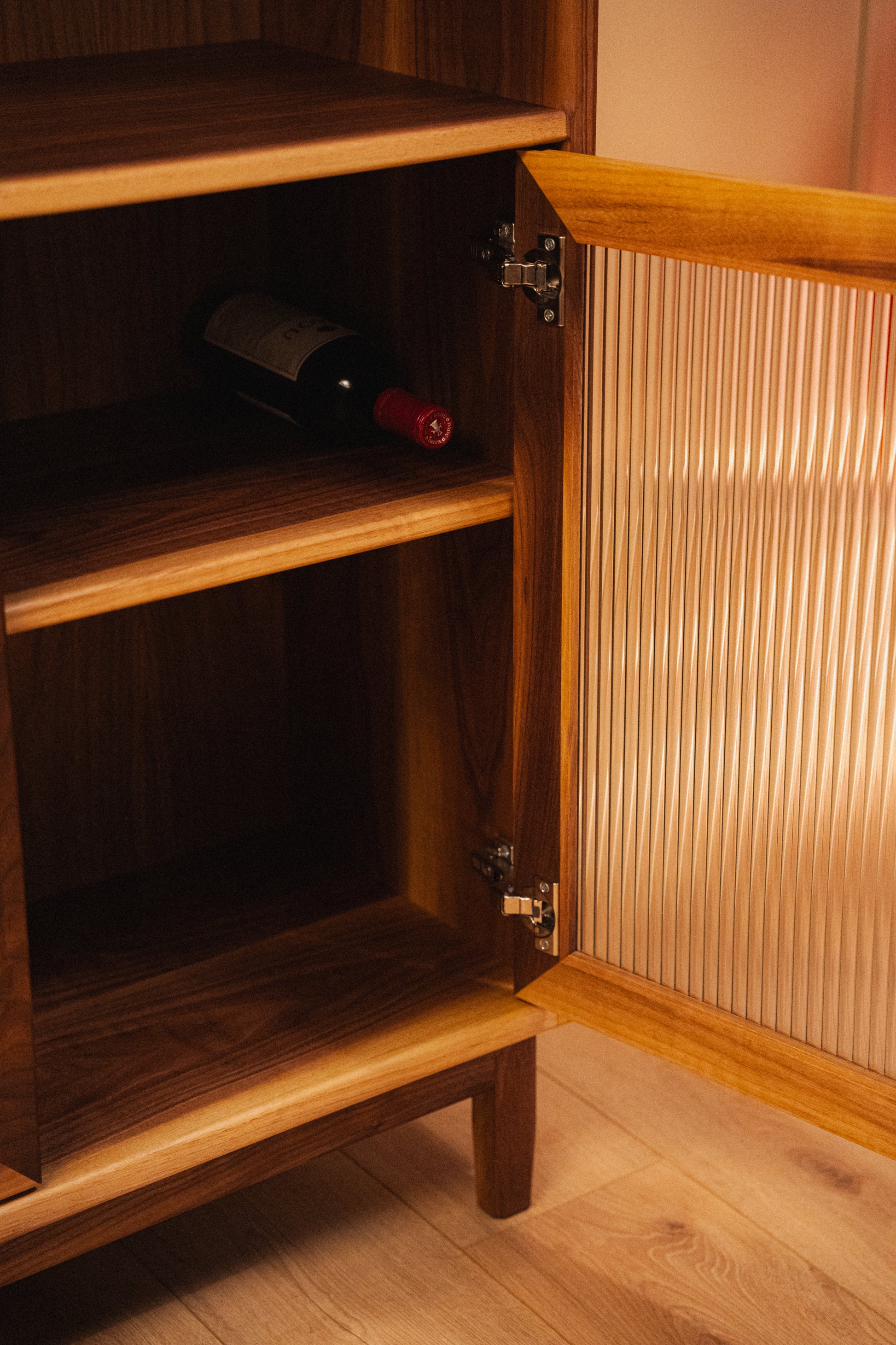 Walnut & Brass Bar Cabinet by Griffin Lockhart for Late Night Woodworking