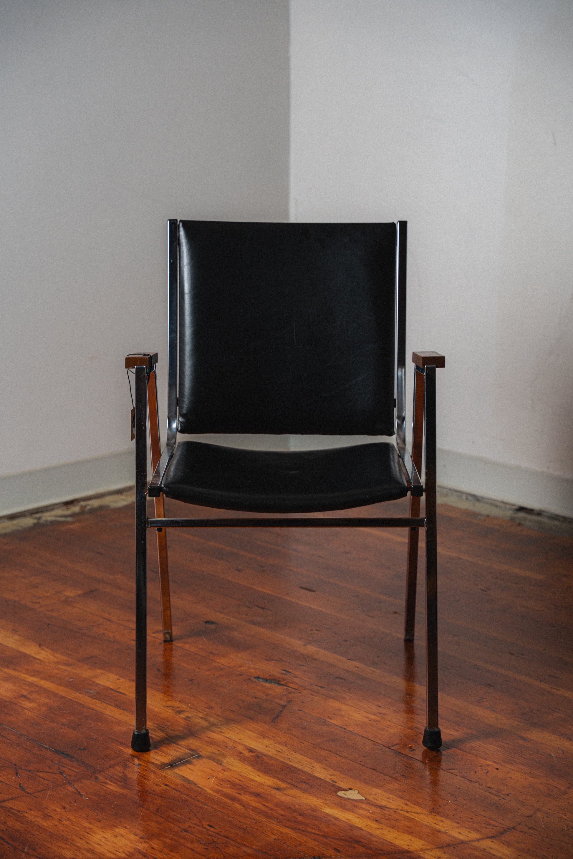 Vintage Vinyl & Chrome Armchair