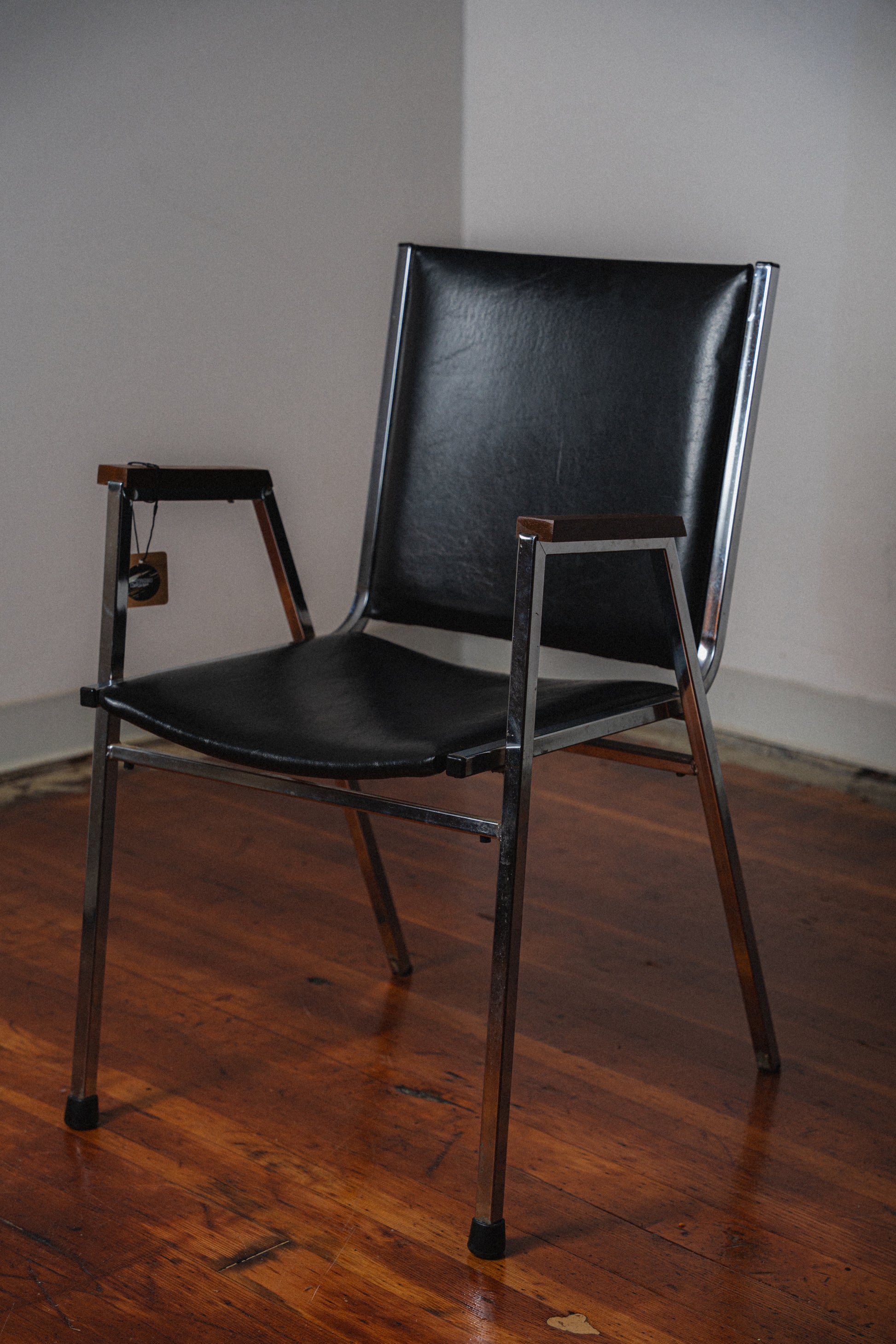 Vintage Vinyl & Chrome Armchair