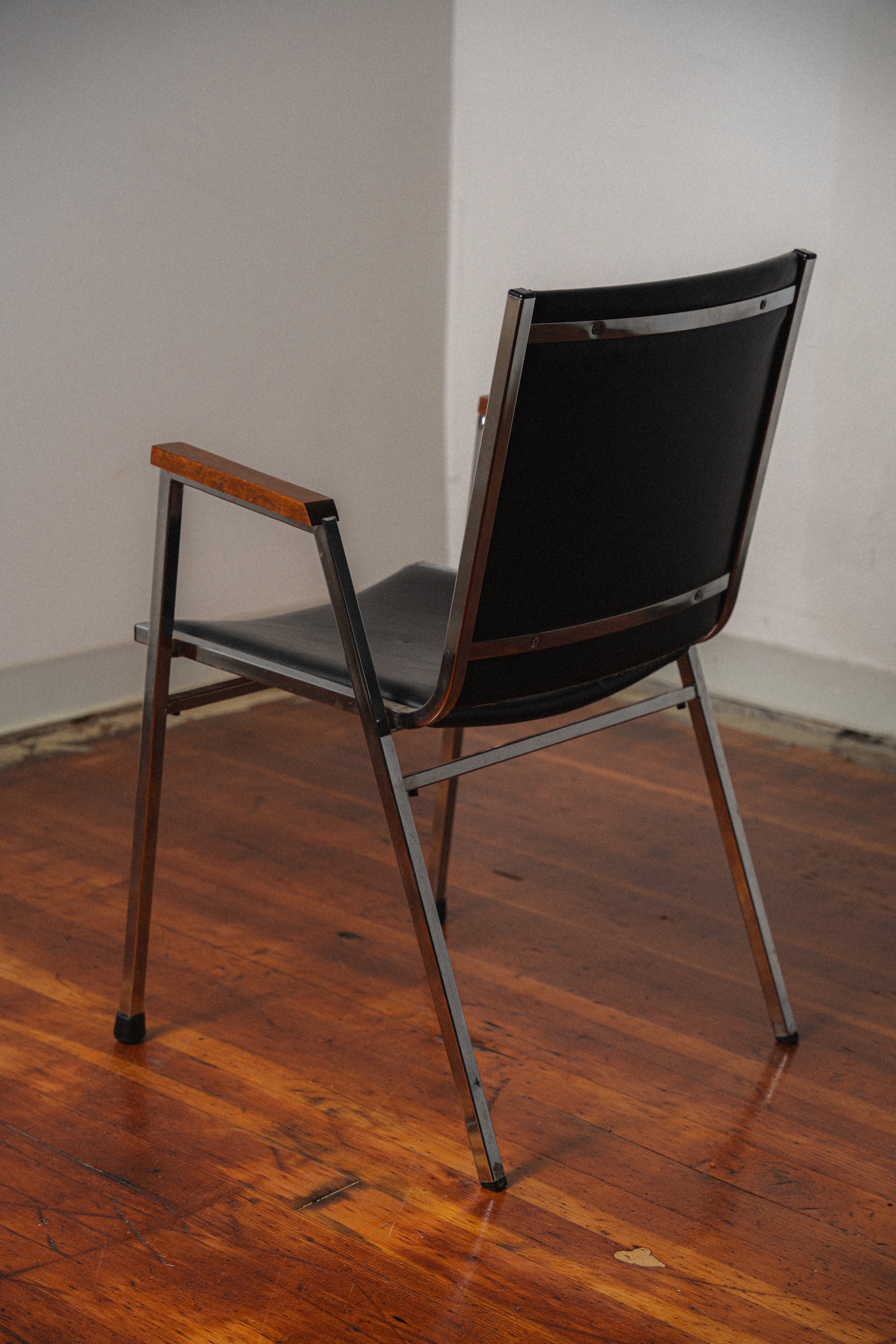 Vintage Vinyl & Chrome Armchair