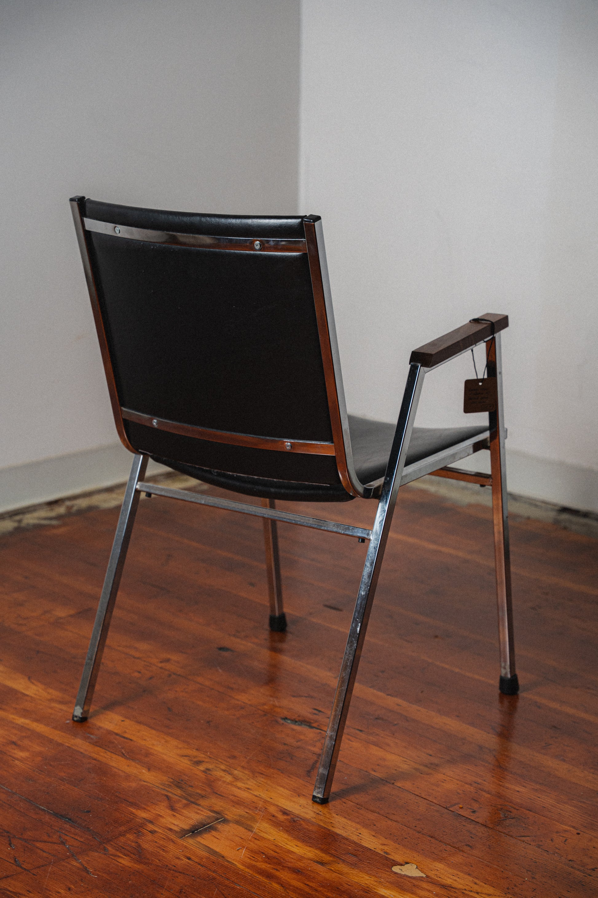 Vintage Vinyl & Chrome Armchair