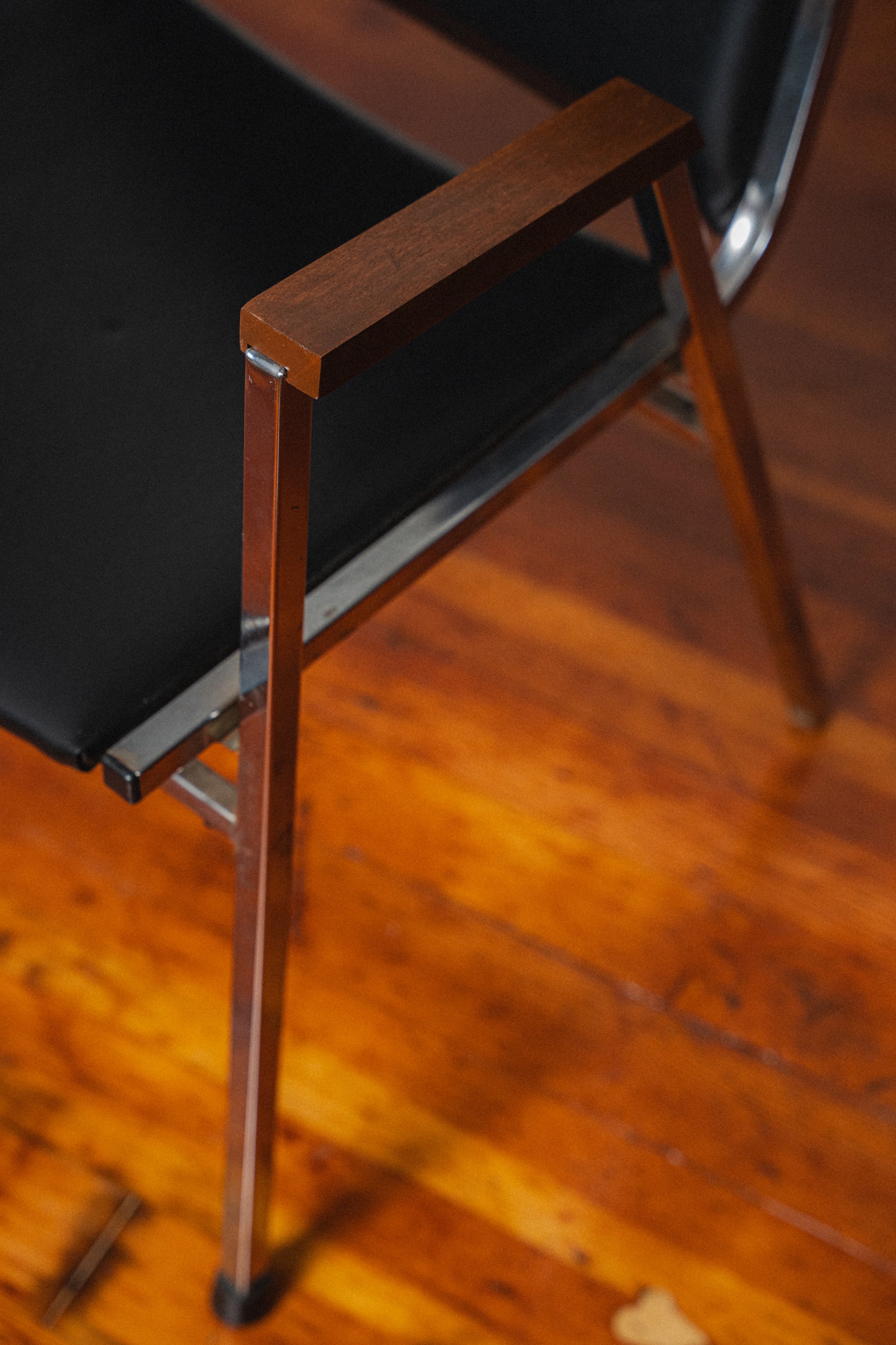 Vintage Vinyl & Chrome Armchair