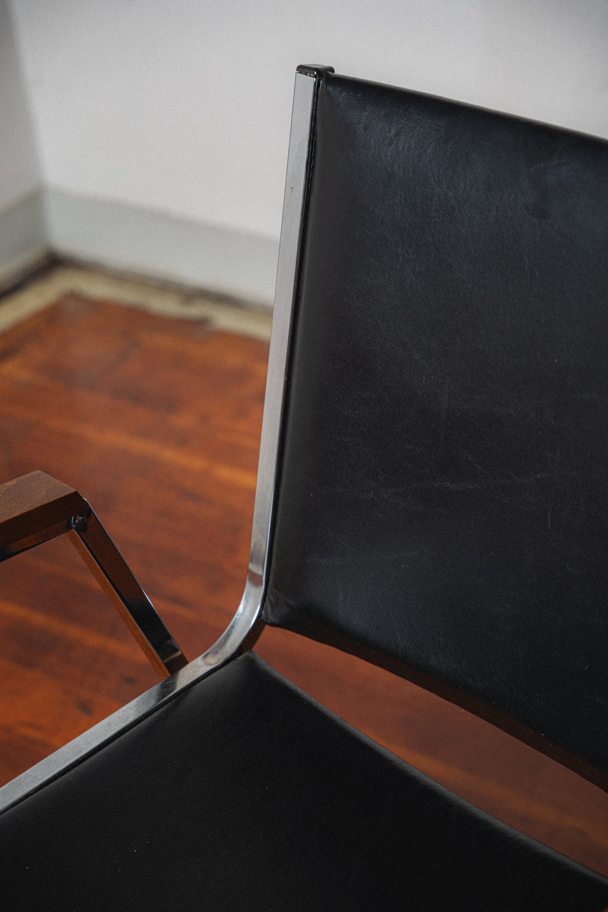 Vintage Vinyl & Chrome Armchair