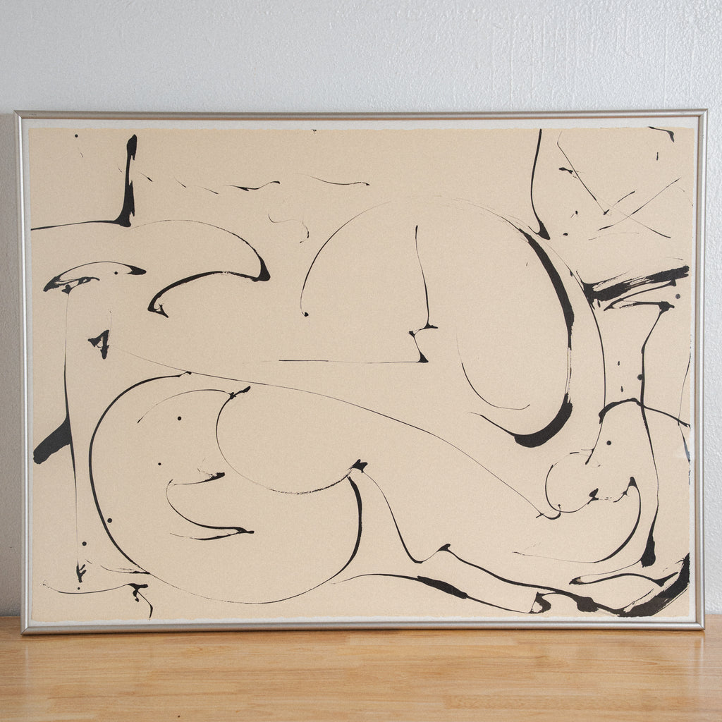 Black and White Abstract Painting, Signed