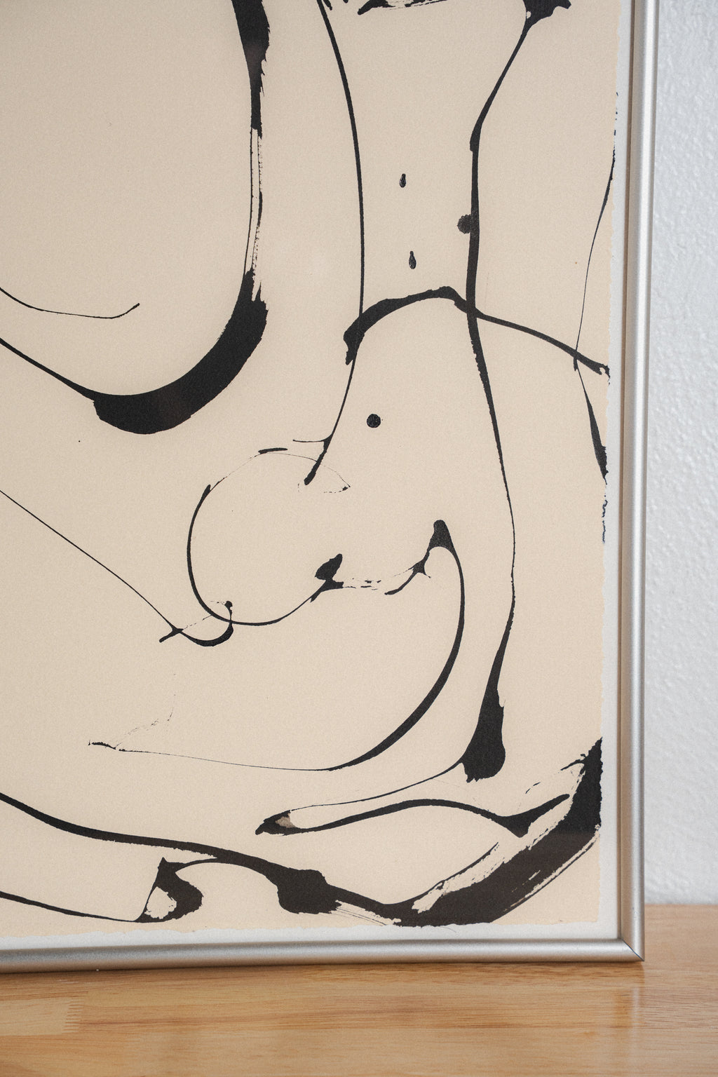 Black and White Abstract Painting, Signed