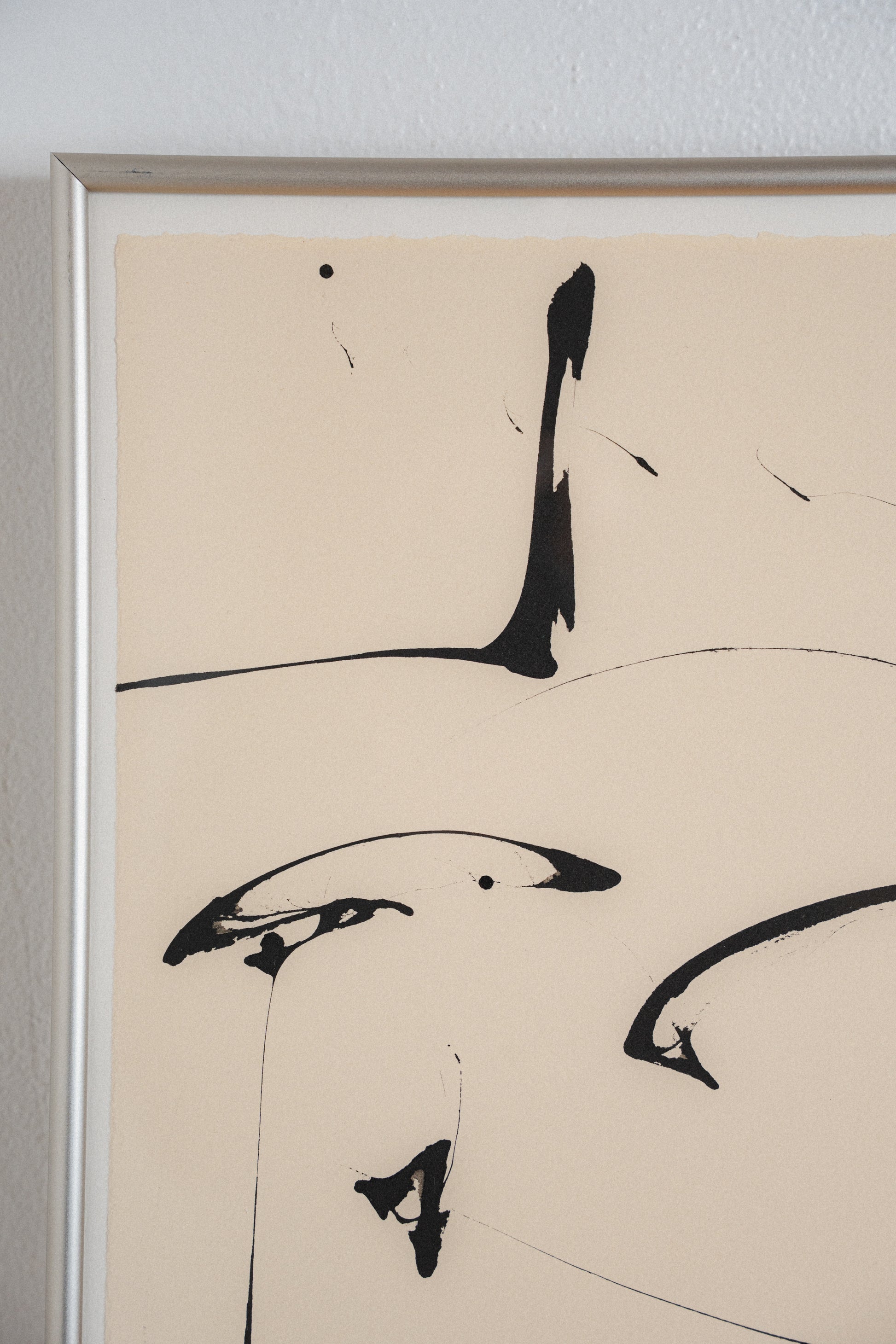 Black and White Abstract Painting, Signed