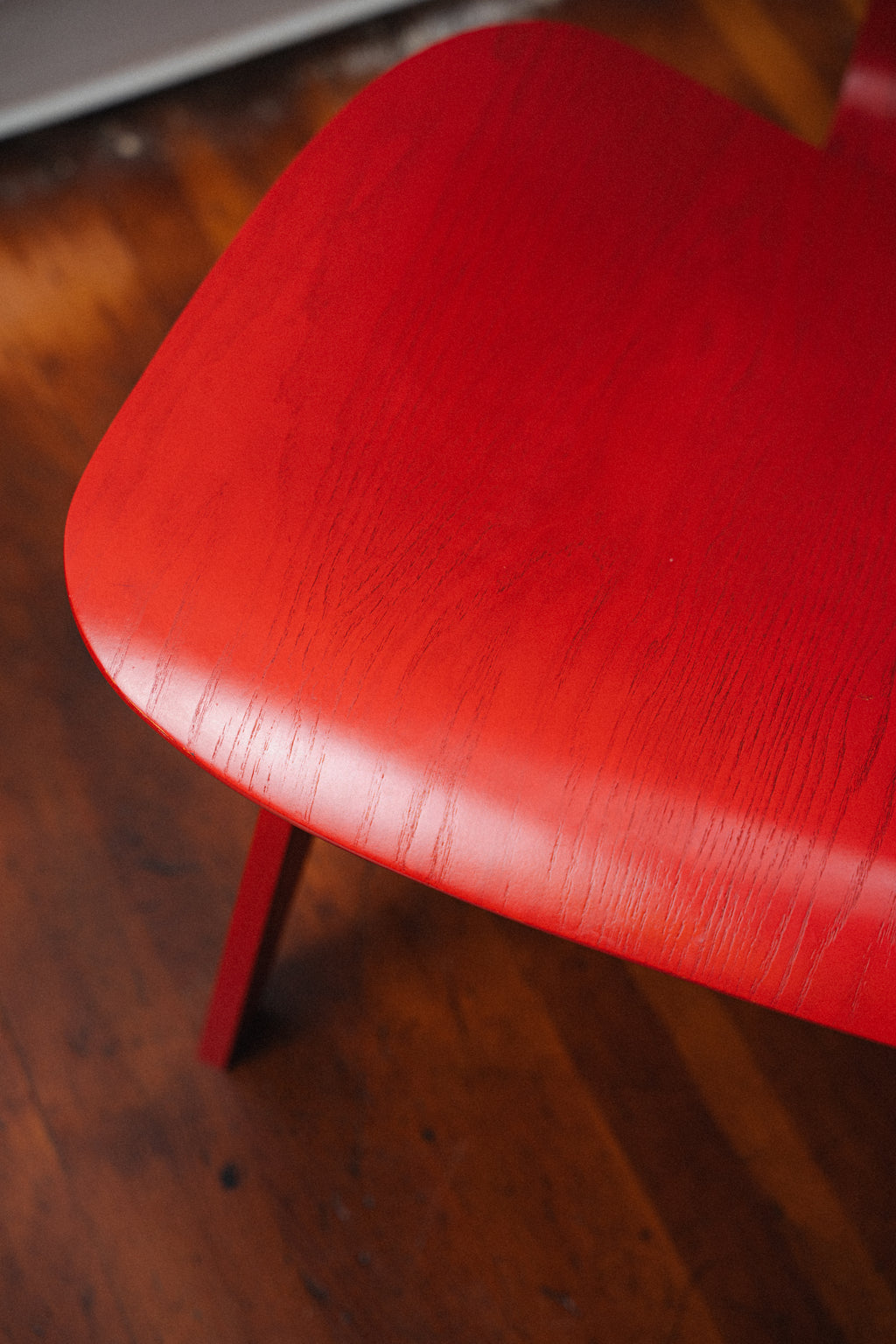 Red Eames LCW by Charles and Ray Eames for Herman Miller