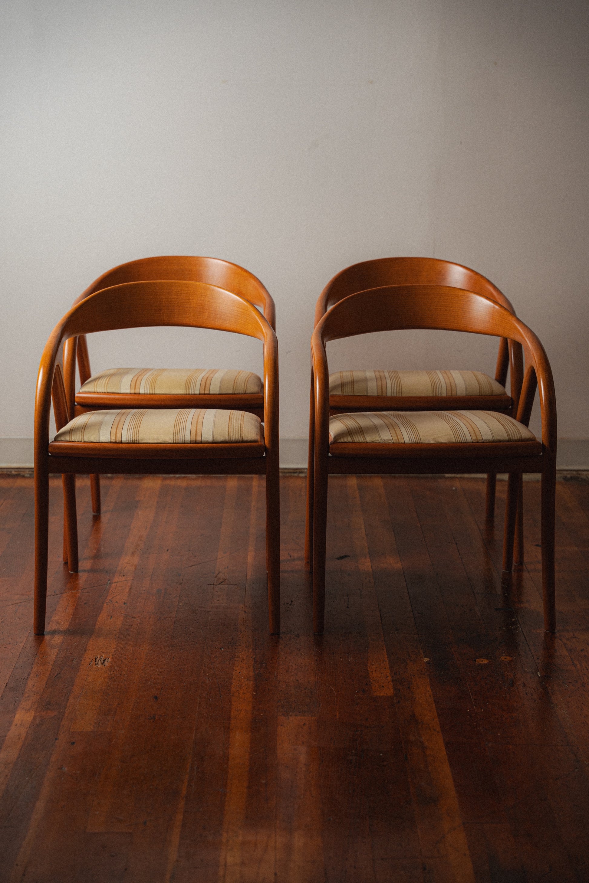Italian Postmodern Sculptured Cherrywood Chairs by Antonio Sibau (Set of 4)