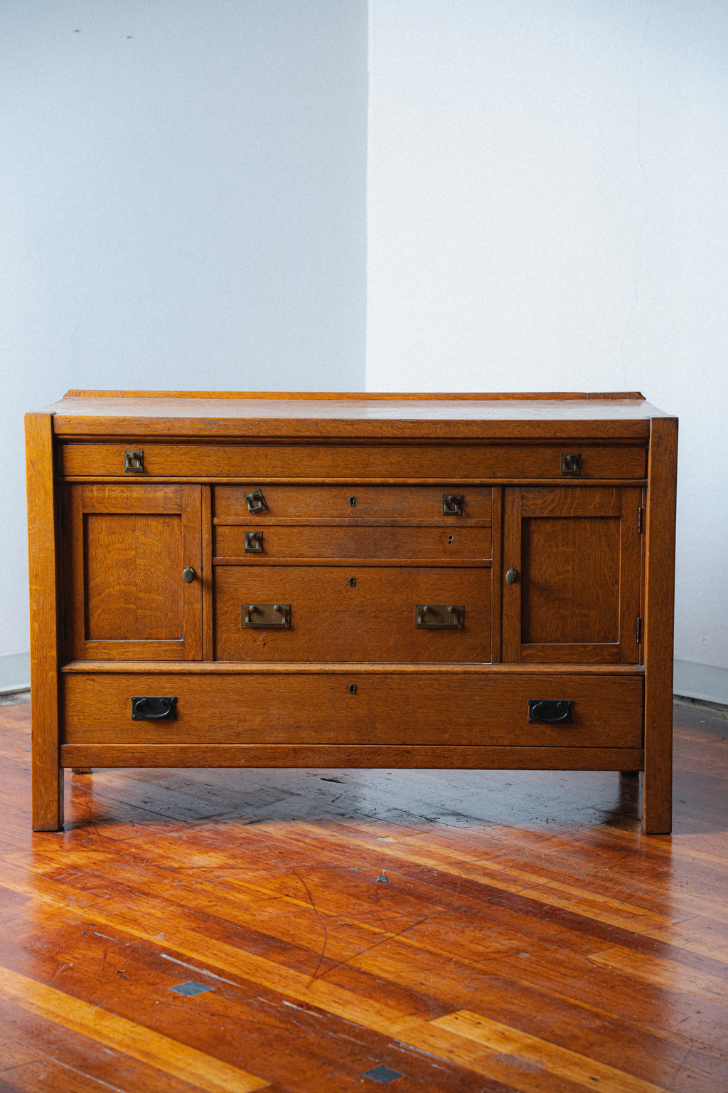 L&J.G. Stickley Antique Mission Oak Arts & Crafts Sideboard, Circa 1910