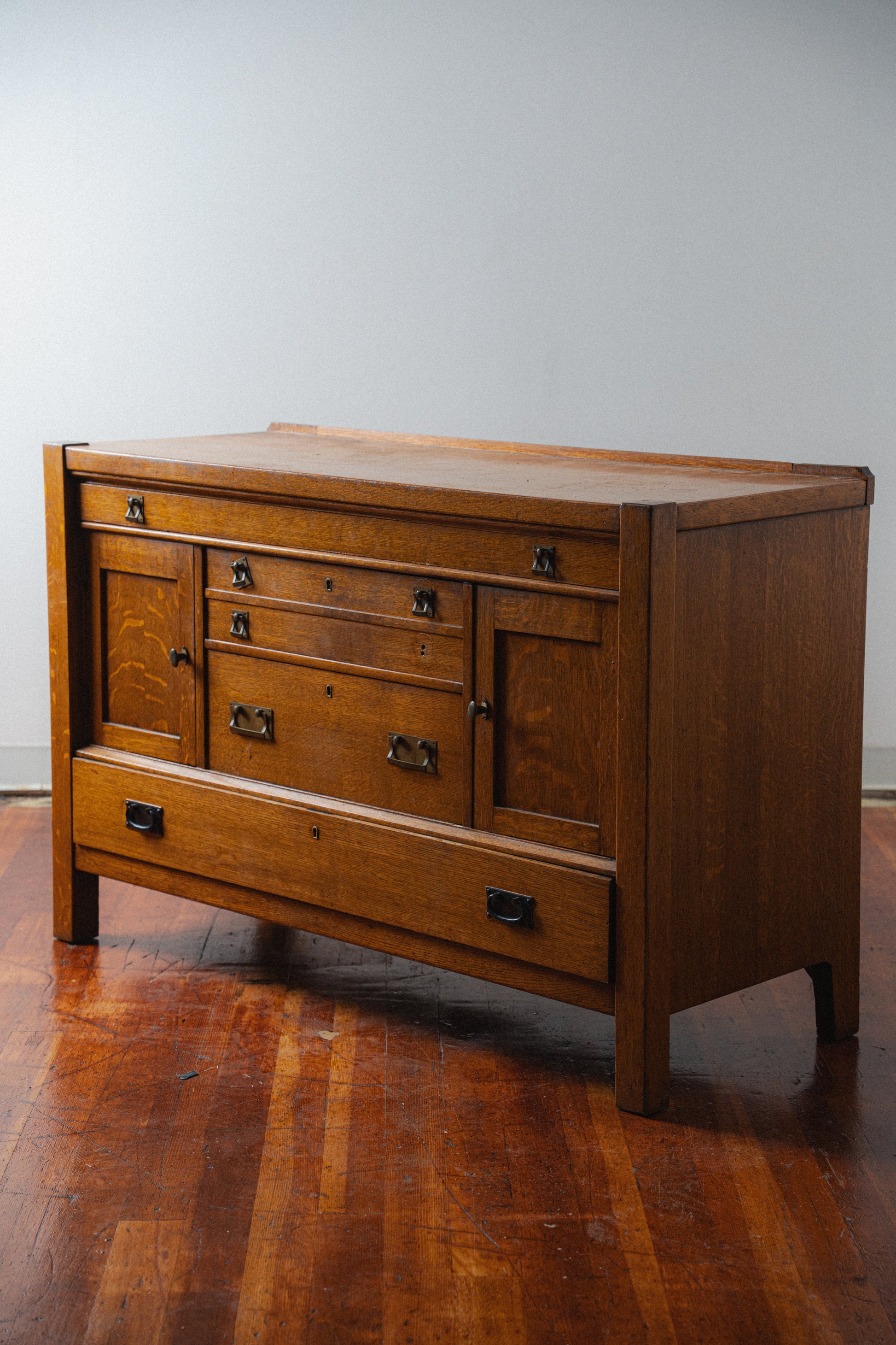 L&J.G. Stickley Antique Mission Oak Arts & Crafts Sideboard, Circa 1910