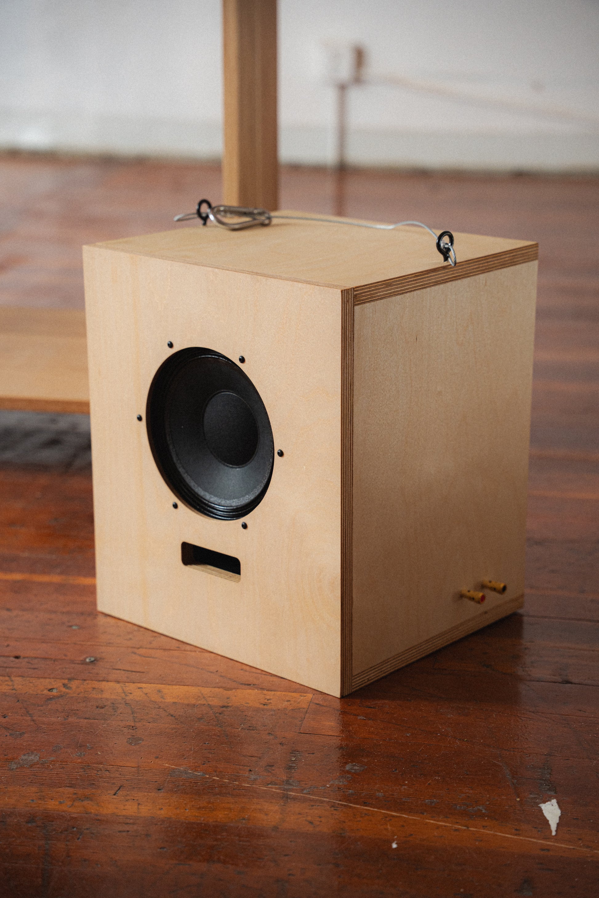 White Oak Record Table & Speakers by Ara Suhadolnik