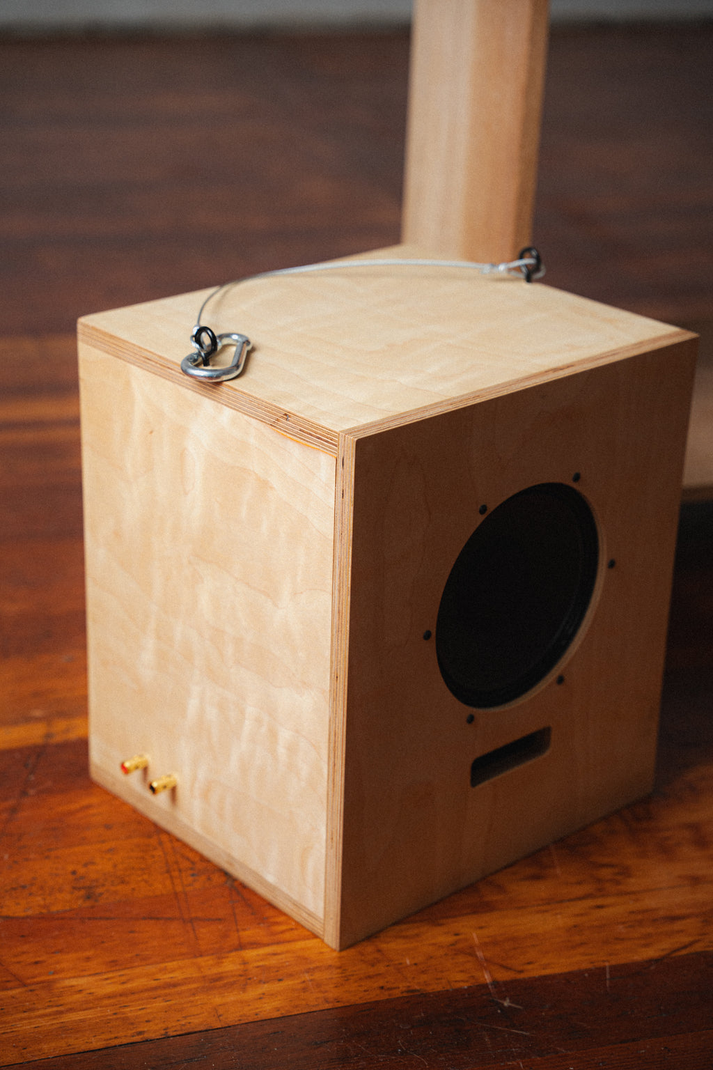 White Oak Record Table & Speakers by Ara Suhadolnik