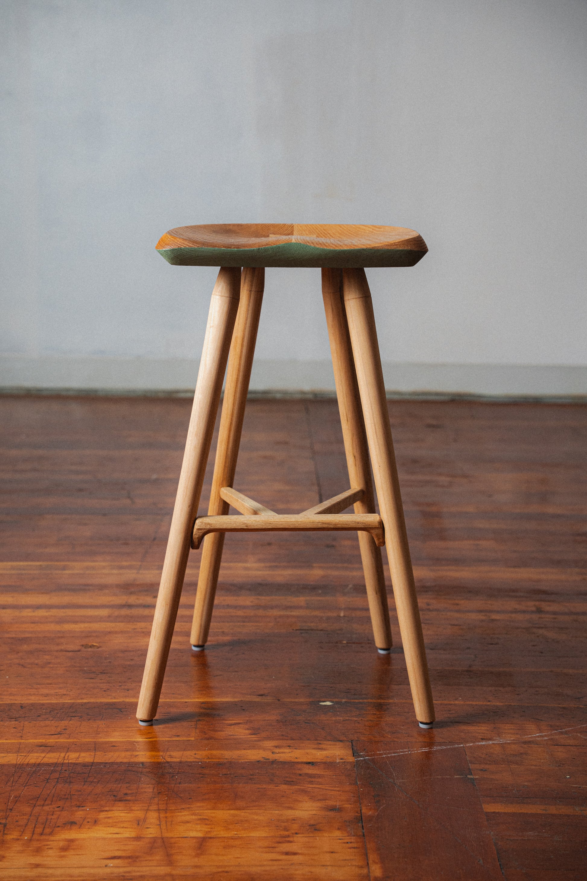 Red Oak & Maple Bar Stools by Michael Clyde
