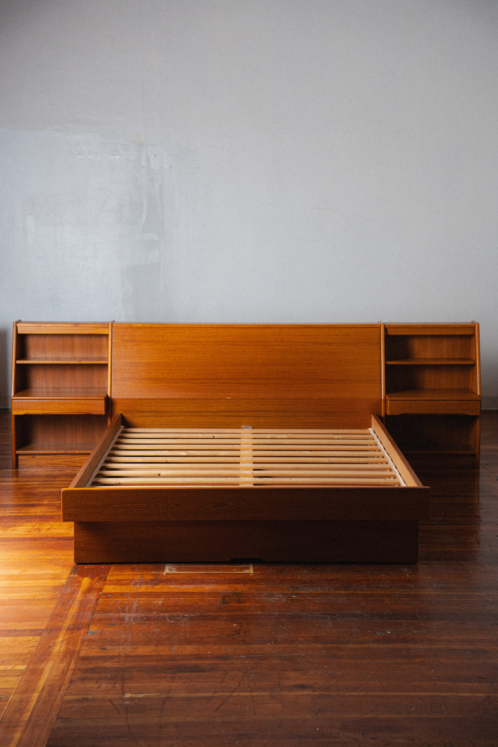 Danish Teak Queen Bed w/ Nightstands by Scan Design