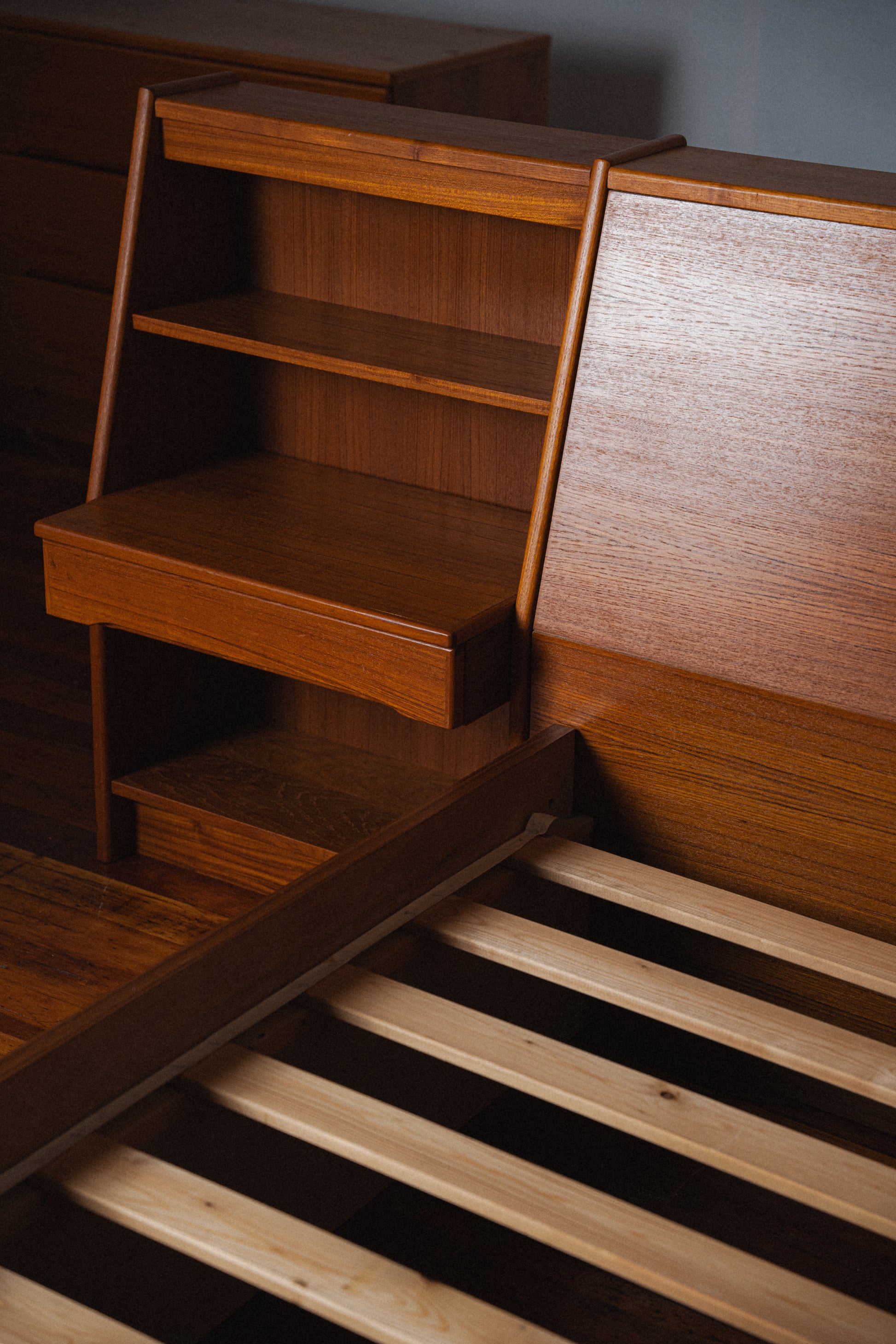 Danish Teak Queen Bed w/ Nightstands by Scan Design