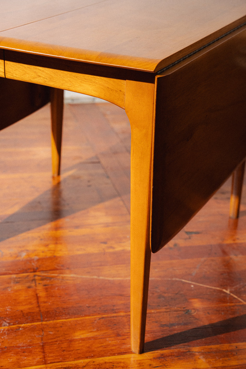 Solid American Pecan Drop-Leaf Dining Table