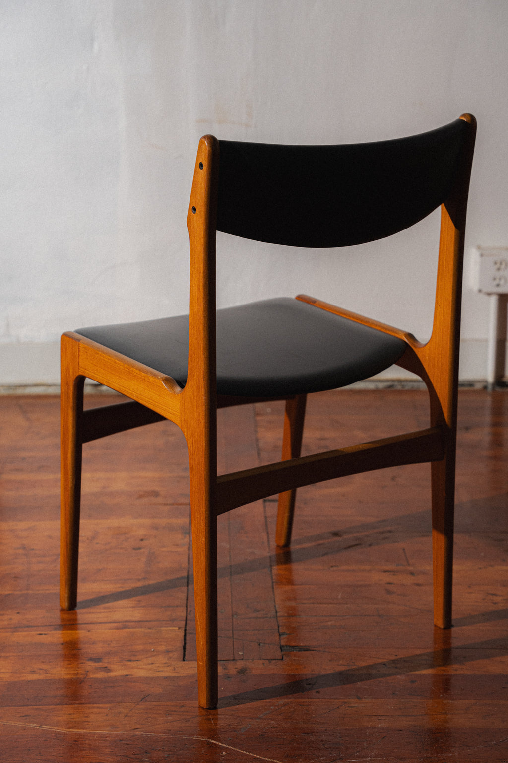 Danish Teak & Leather Dining Chairs, Set of 6
