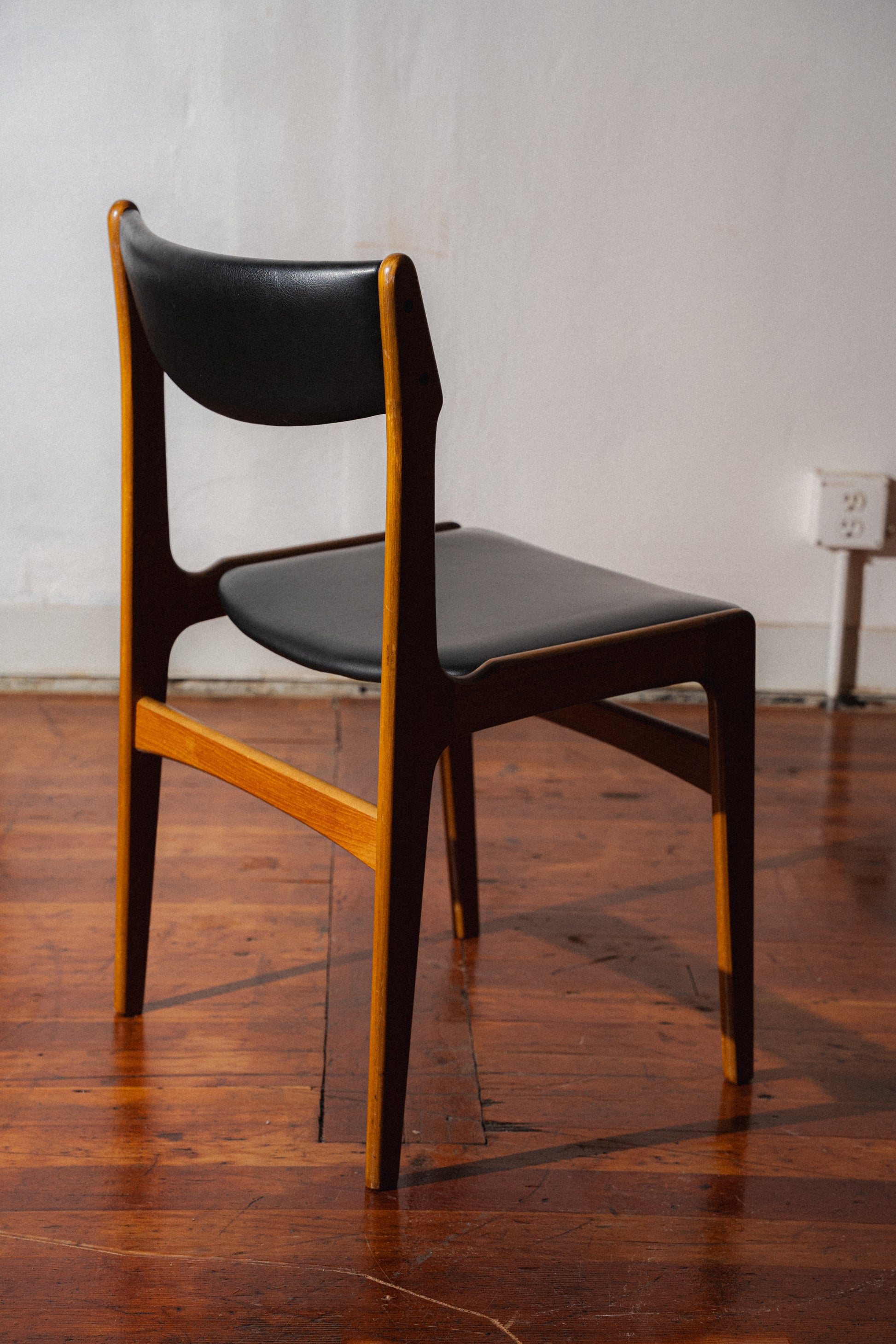 Danish Teak & Leather Dining Chairs, Set of 6