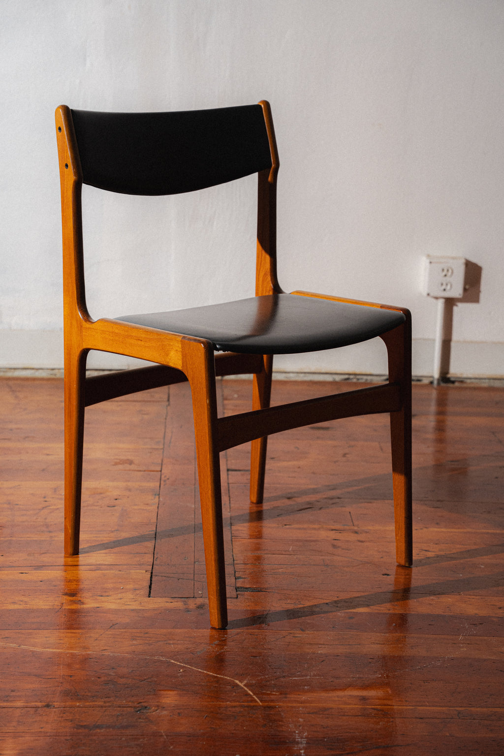 Danish Teak & Leather Dining Chairs, Set of 6