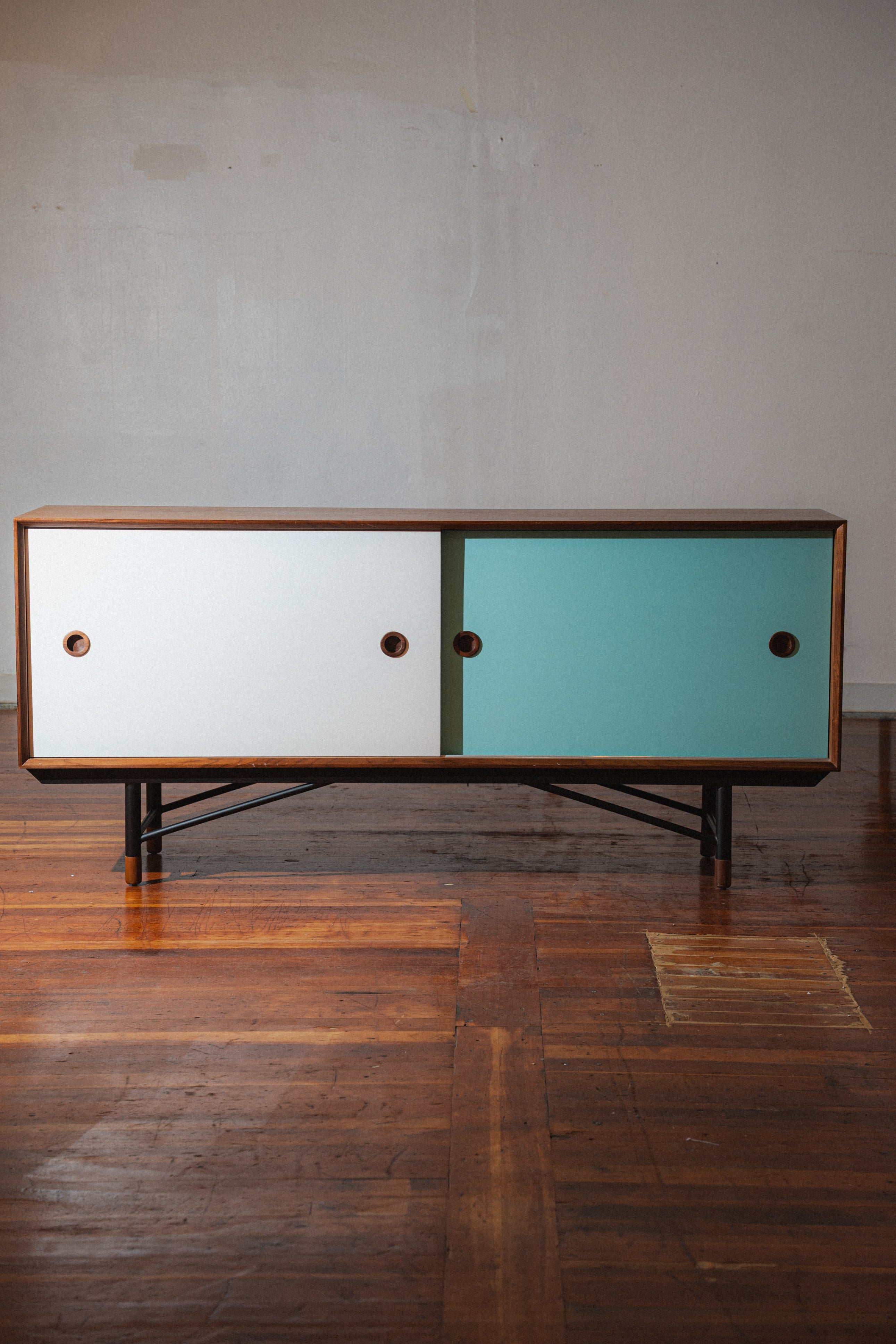 Finn Juhl Style Sideboard, Walnut & Blue – HAVN