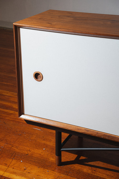 Finn Juhl Style Sideboard, Walnut & Blue