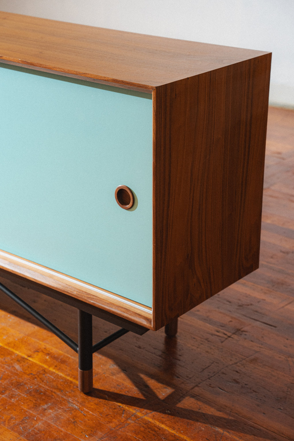 Finn Juhl Style Sideboard, Walnut & Blue