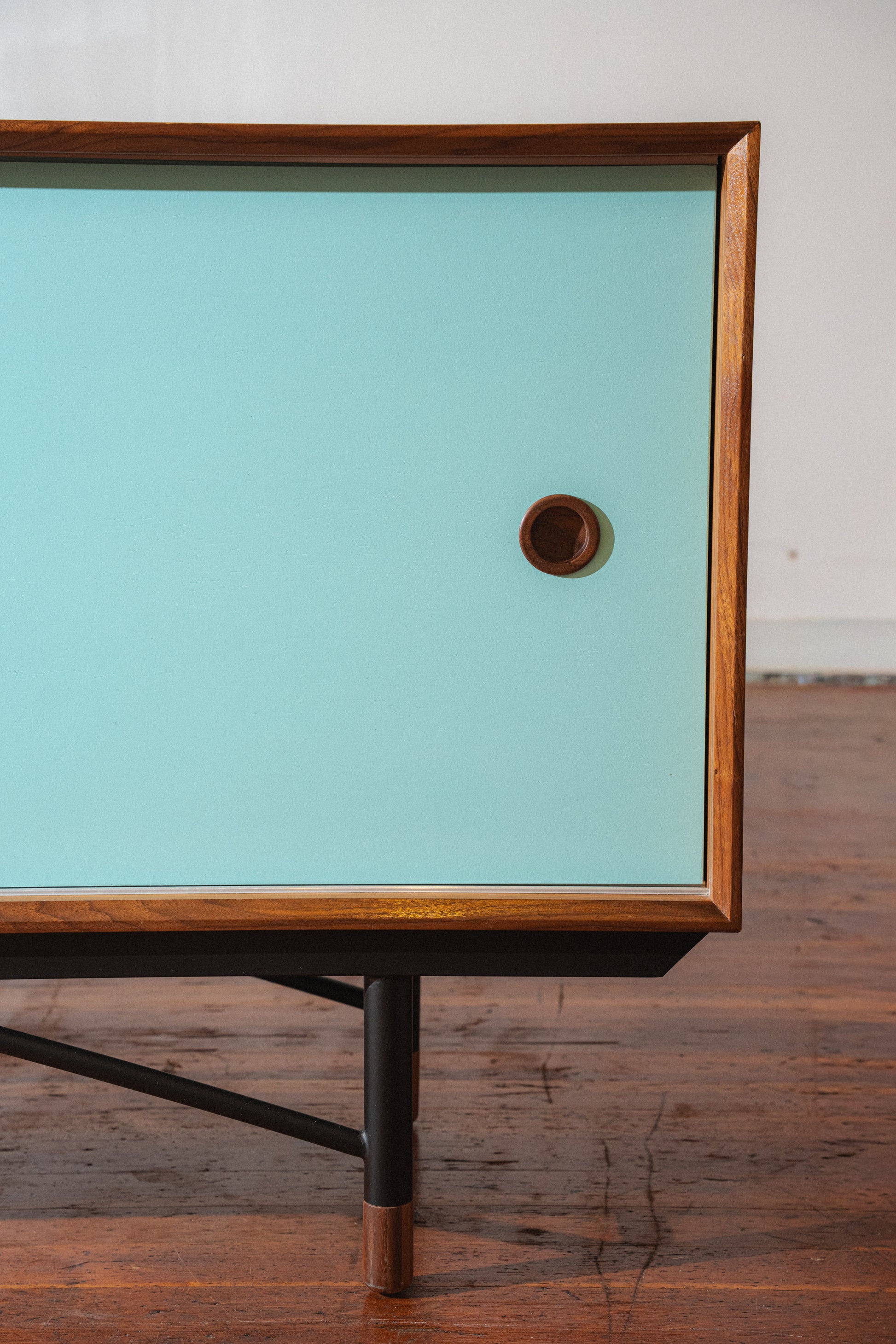 Finn Juhl Style Sideboard, Walnut & Blue