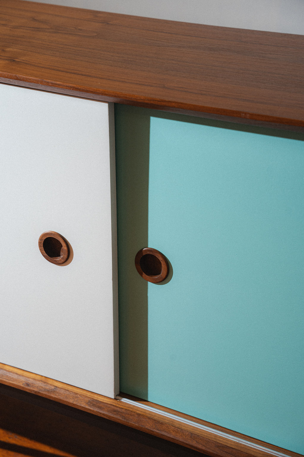 Finn Juhl Style Sideboard, Walnut & Blue