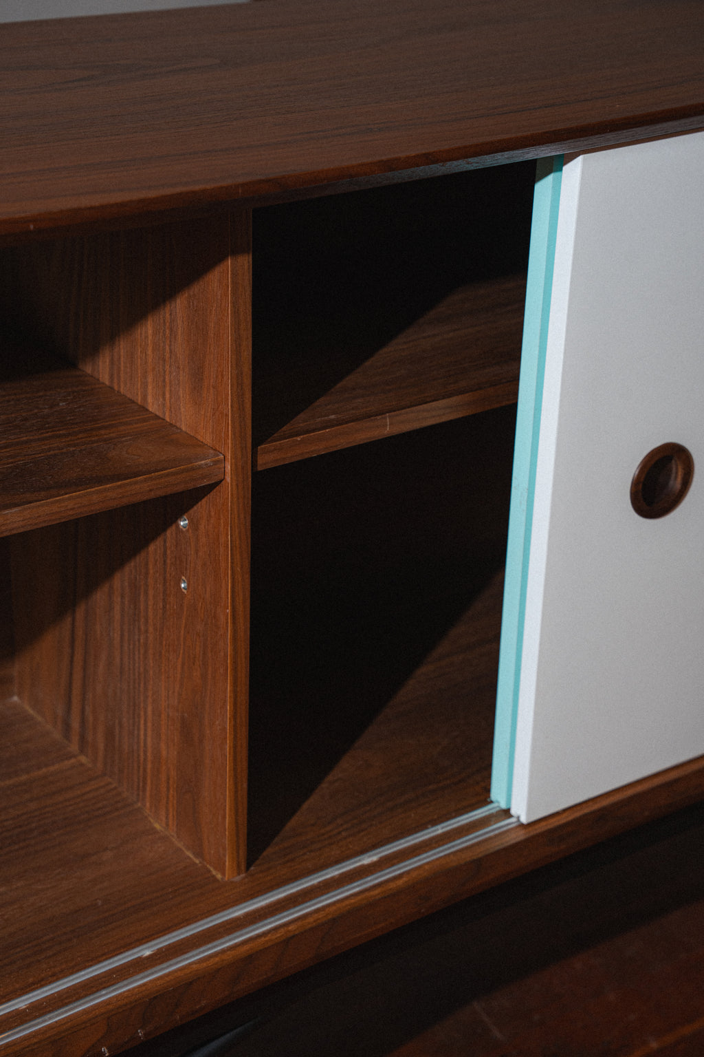 Finn Juhl Style Sideboard, Walnut & Blue