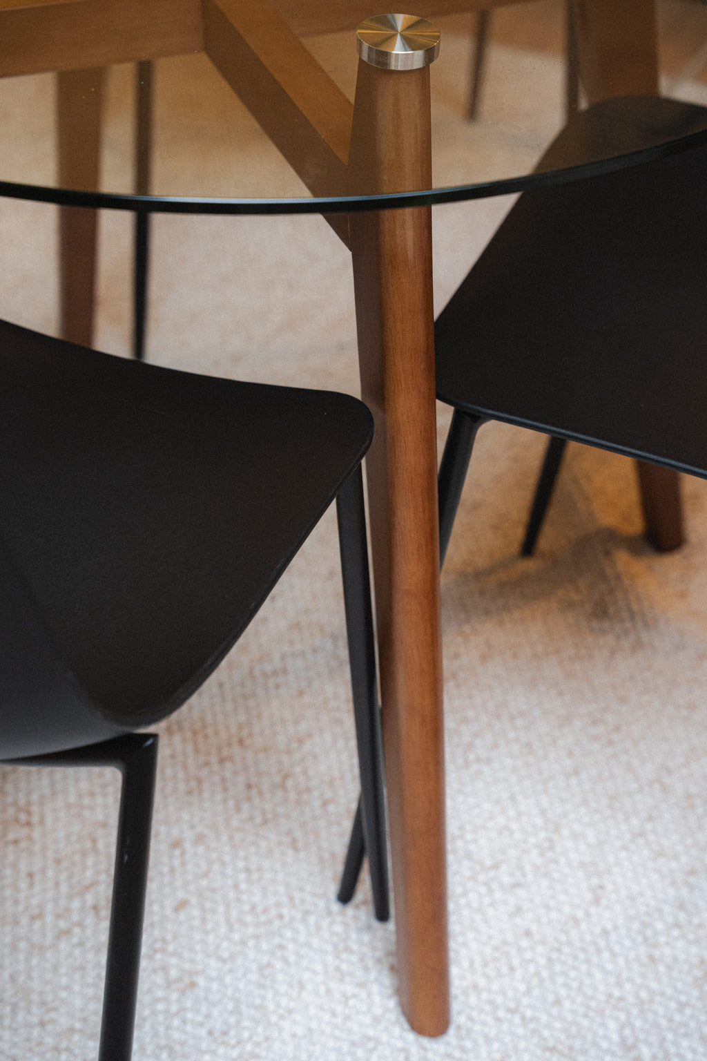 Glass-Top Dining Set w/ 4 Chairs
