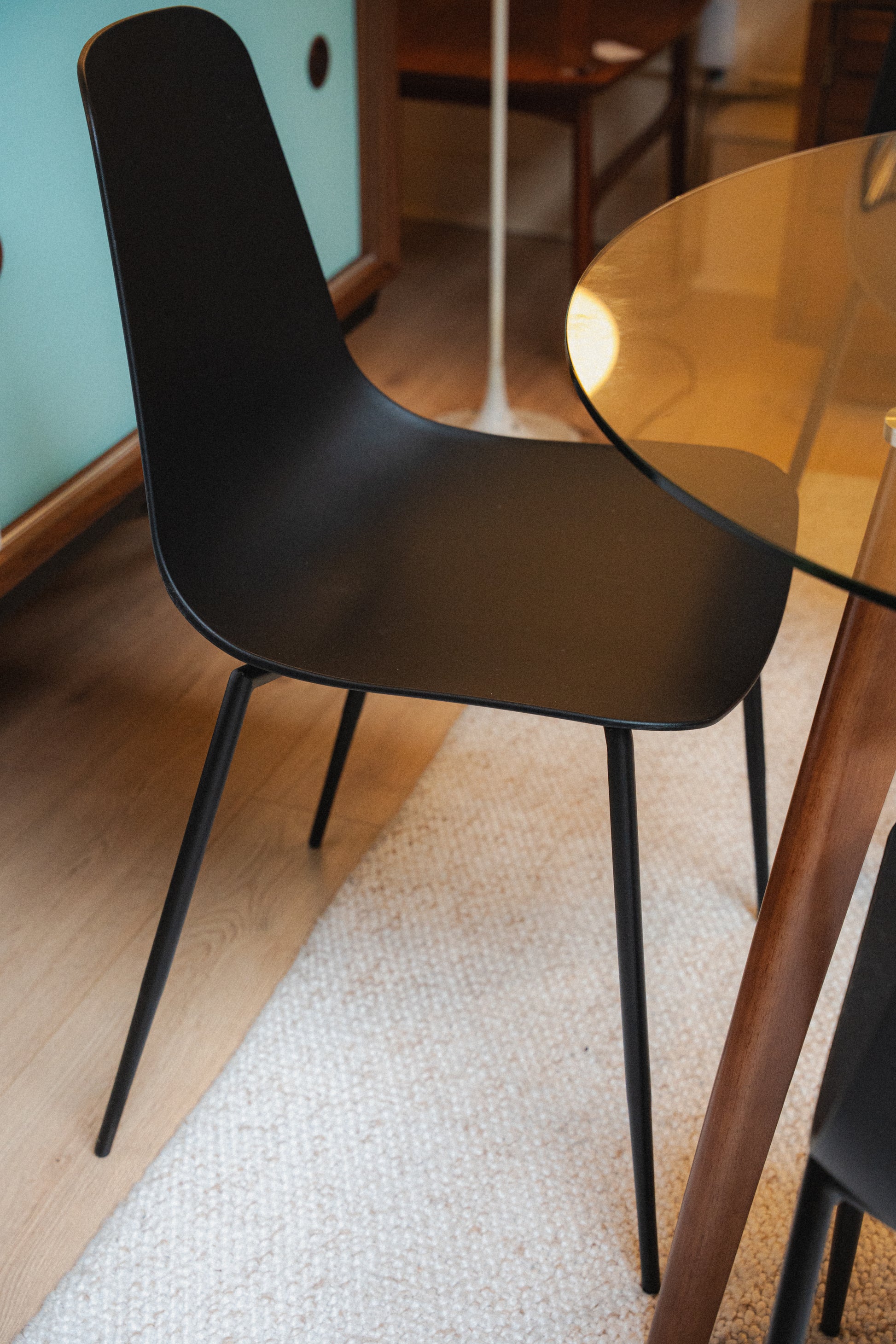 Glass-Top Dining Set w/ 4 Chairs