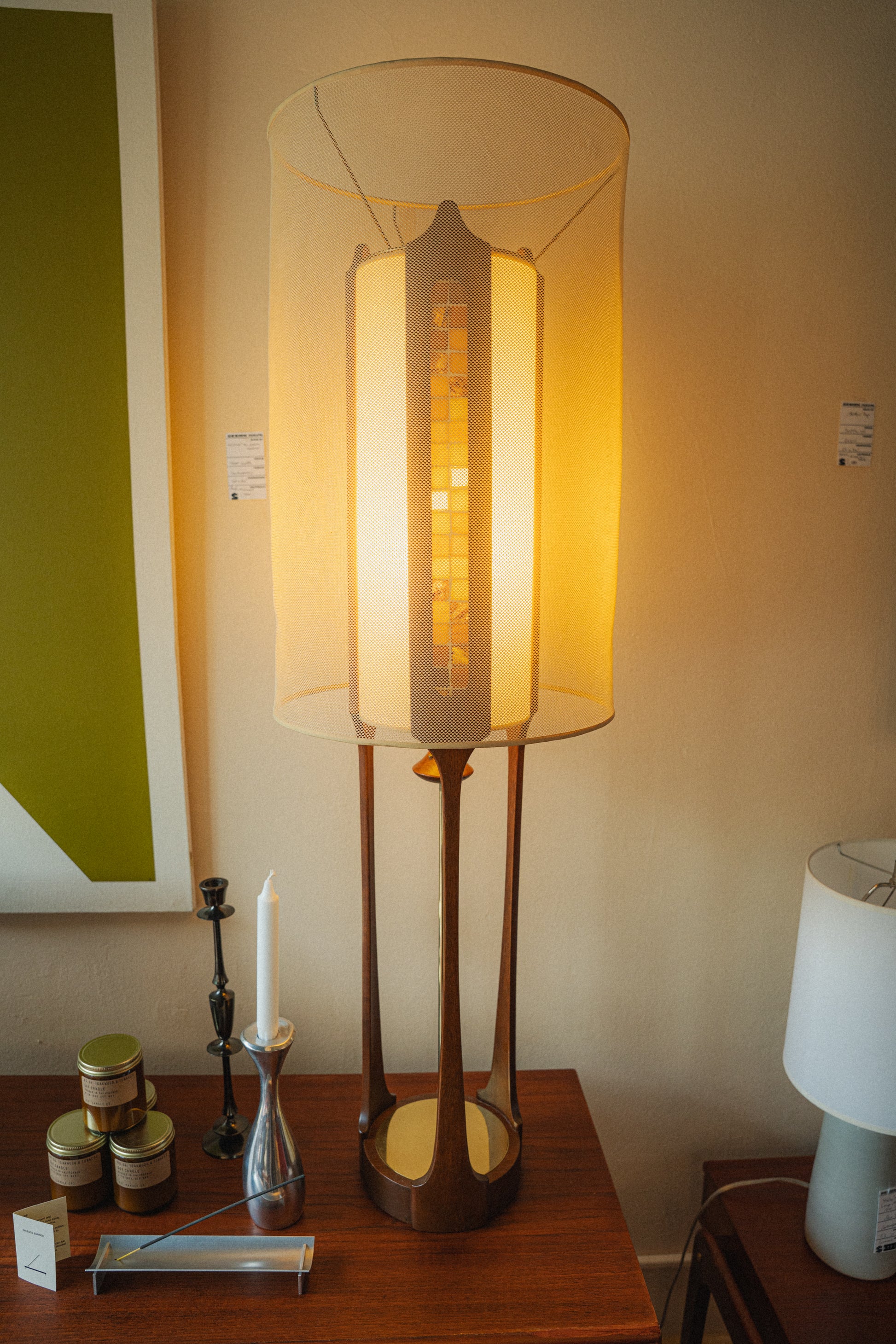 Sculptural Walnut Table Lamp by Arthur Jacobs for Modeline of California