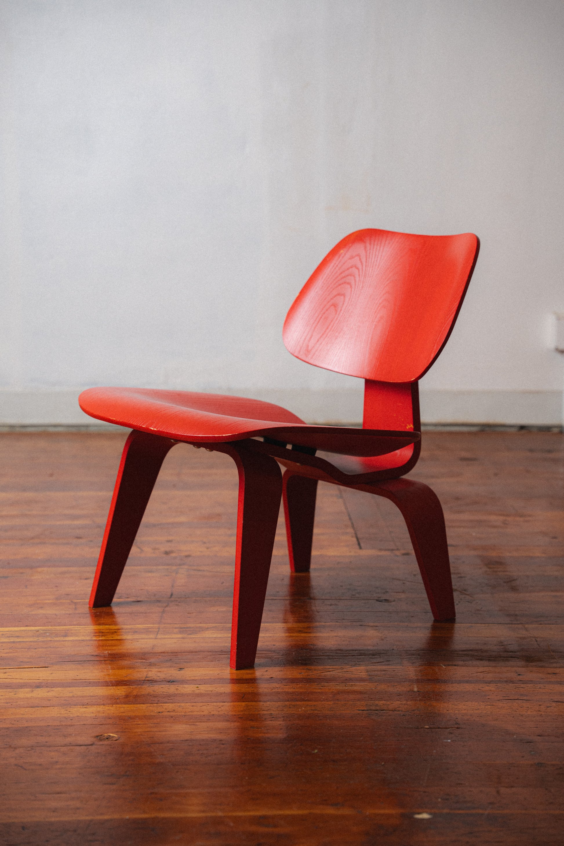 Red Eames LCW by Charles and Ray Eames for Herman Miller