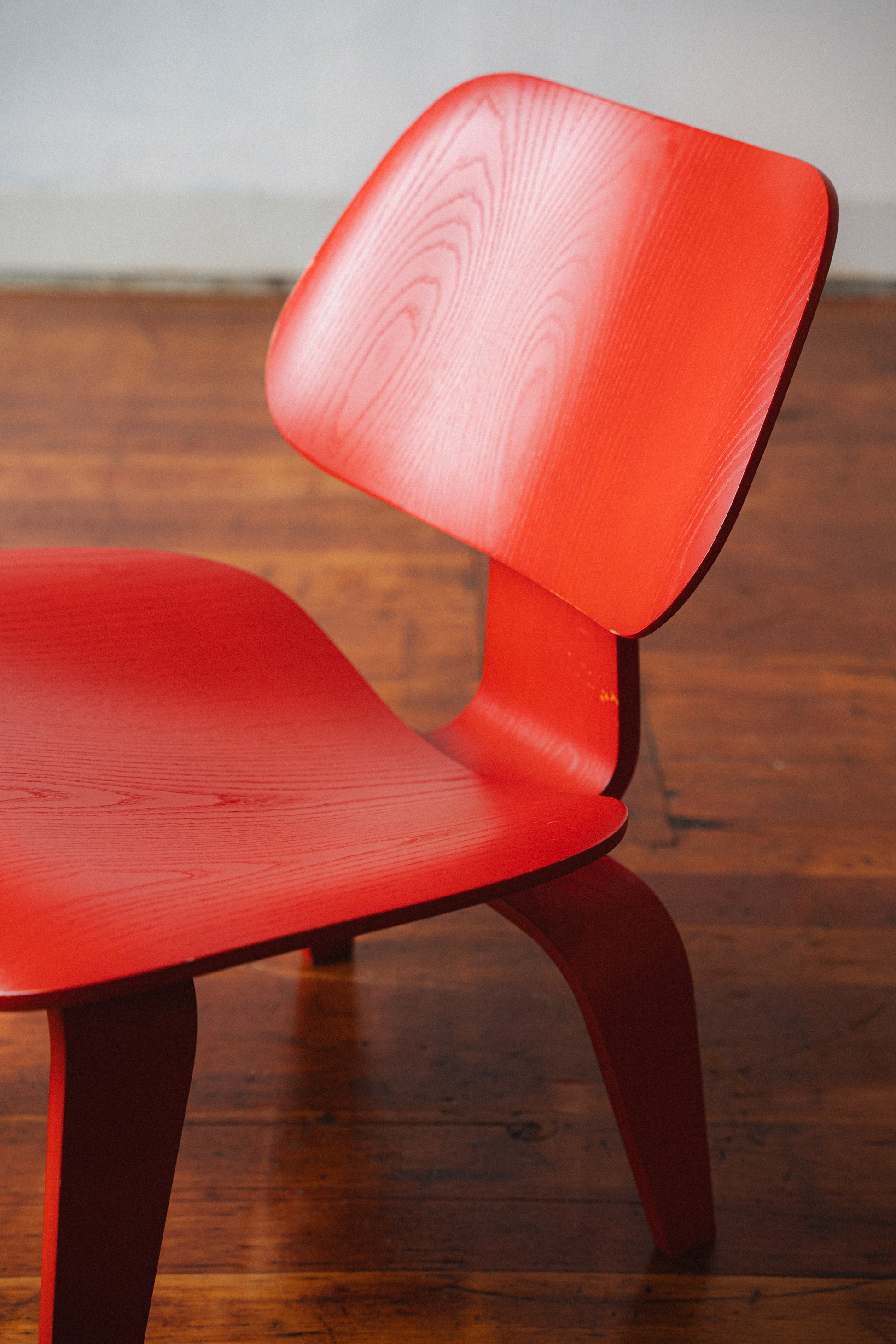 Red Eames LCW by Charles and Ray Eames for Herman Miller