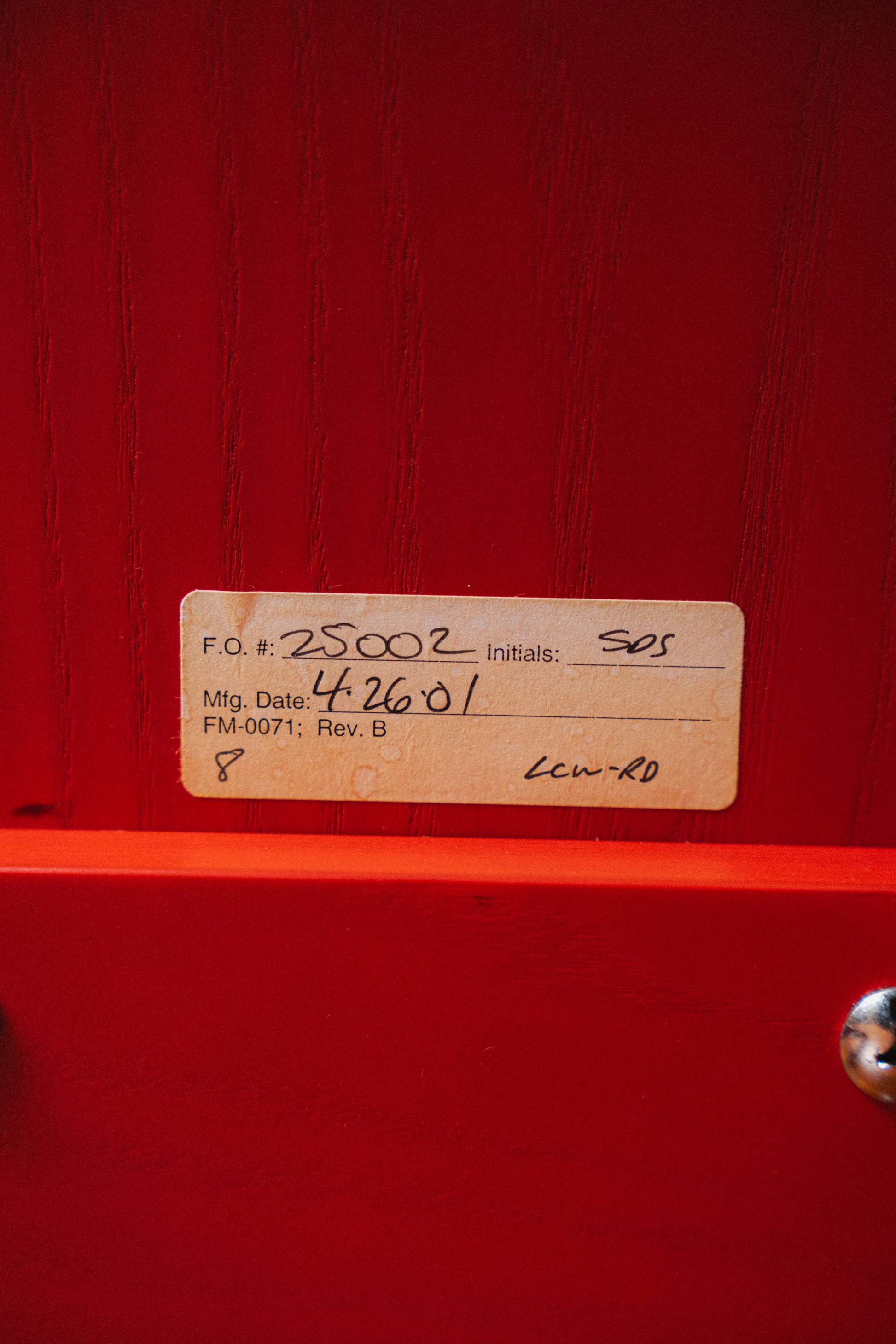 Red Eames LCW by Charles and Ray Eames for Herman Miller