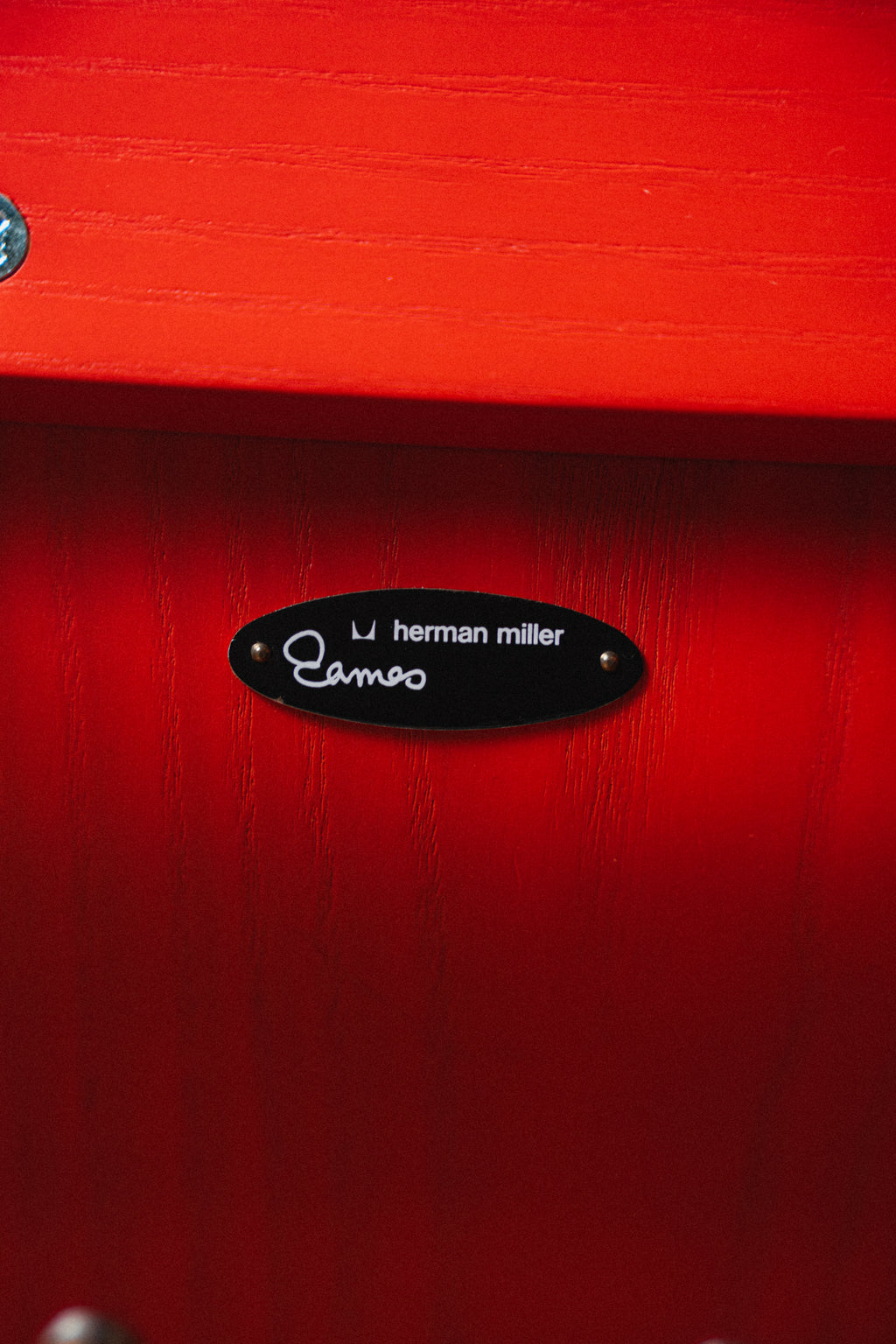 Red Eames LCW by Charles and Ray Eames for Herman Miller