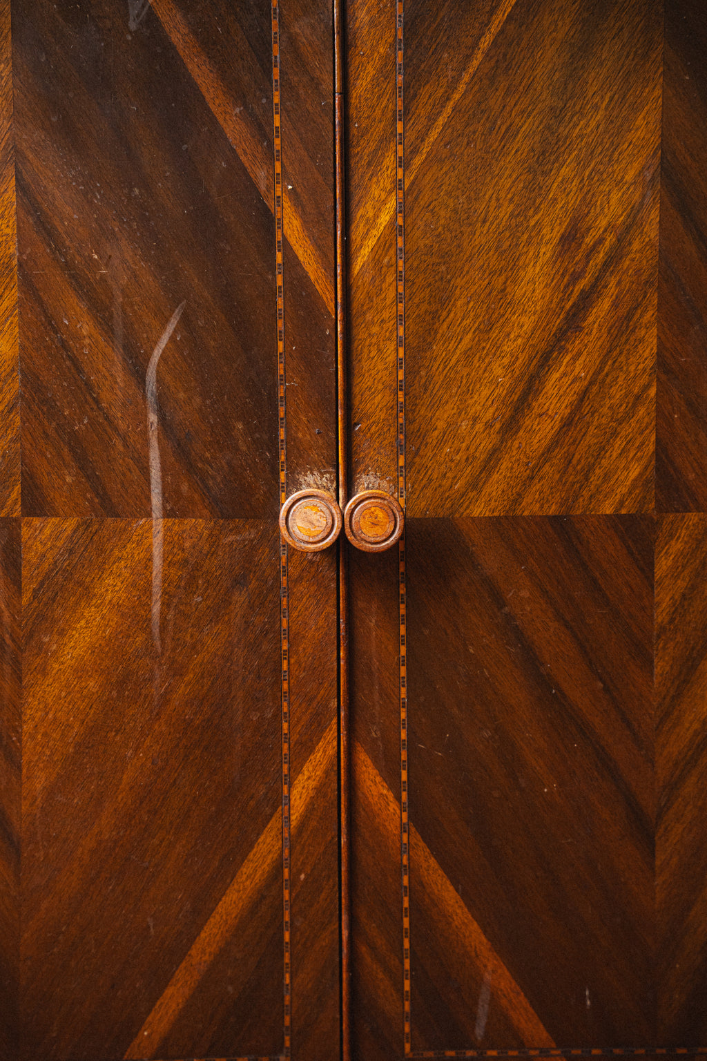 Antique Mahogany & Tiger Oak Cabinet