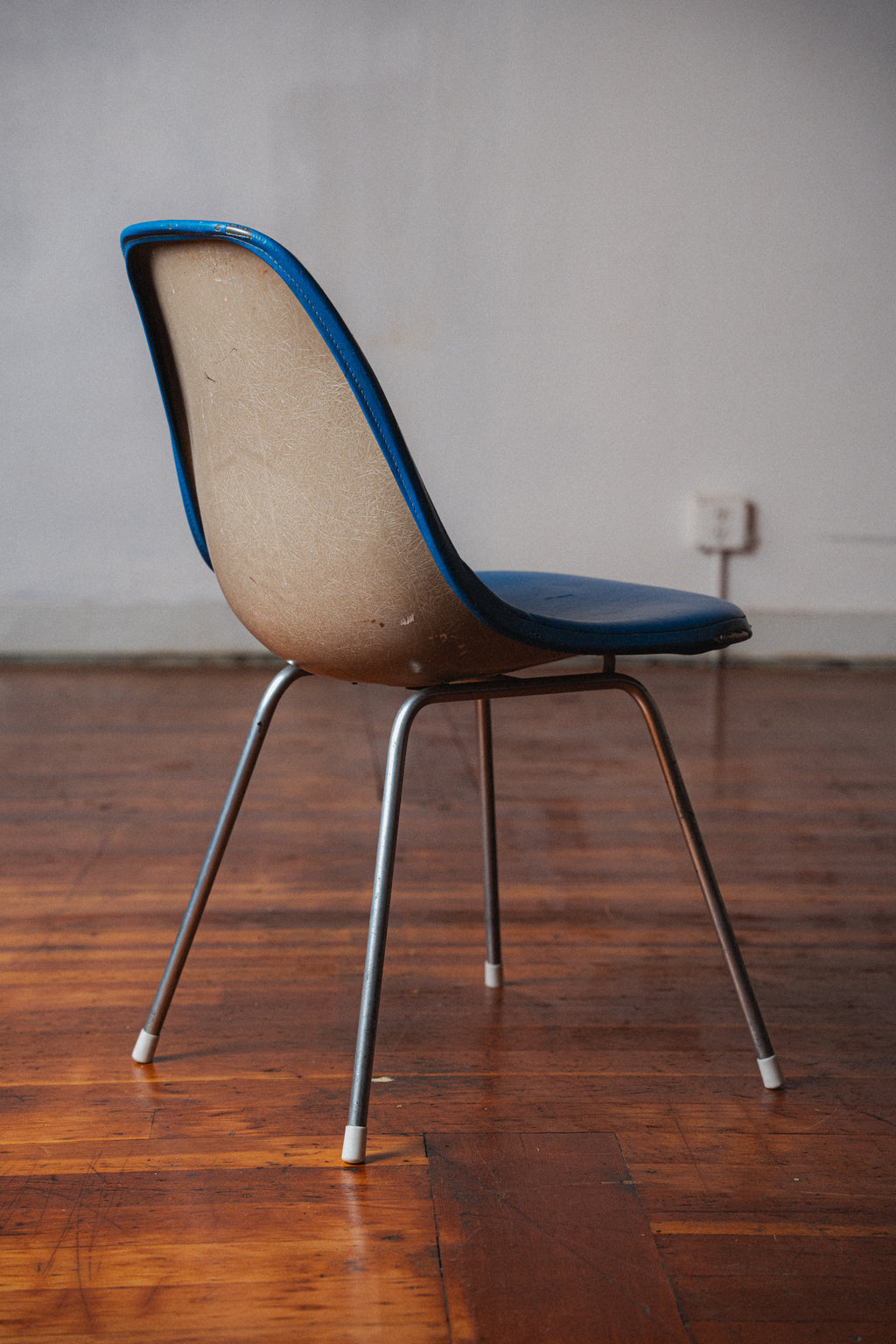 Eames Molded Fiberglass Chair, Upholstered, for Herman Miller