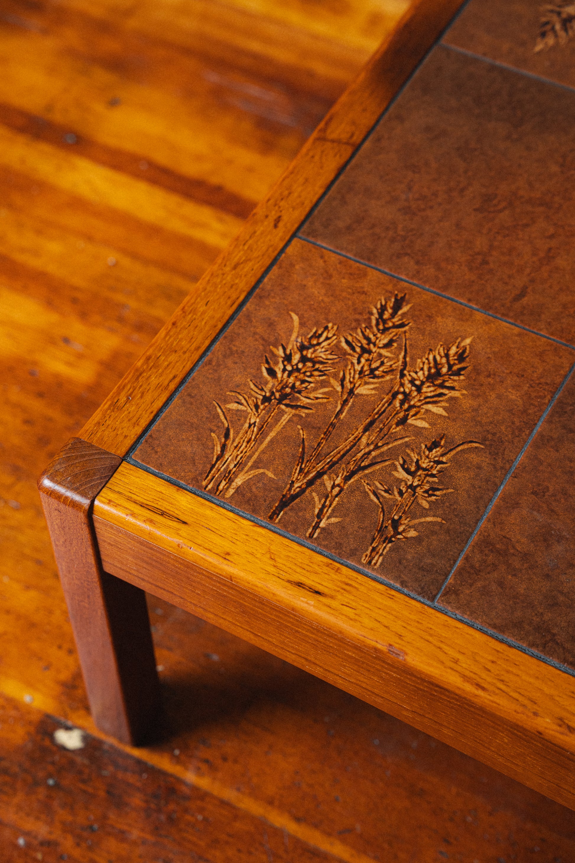 Tile-Top Teak Side Tables by Trioh Mobler