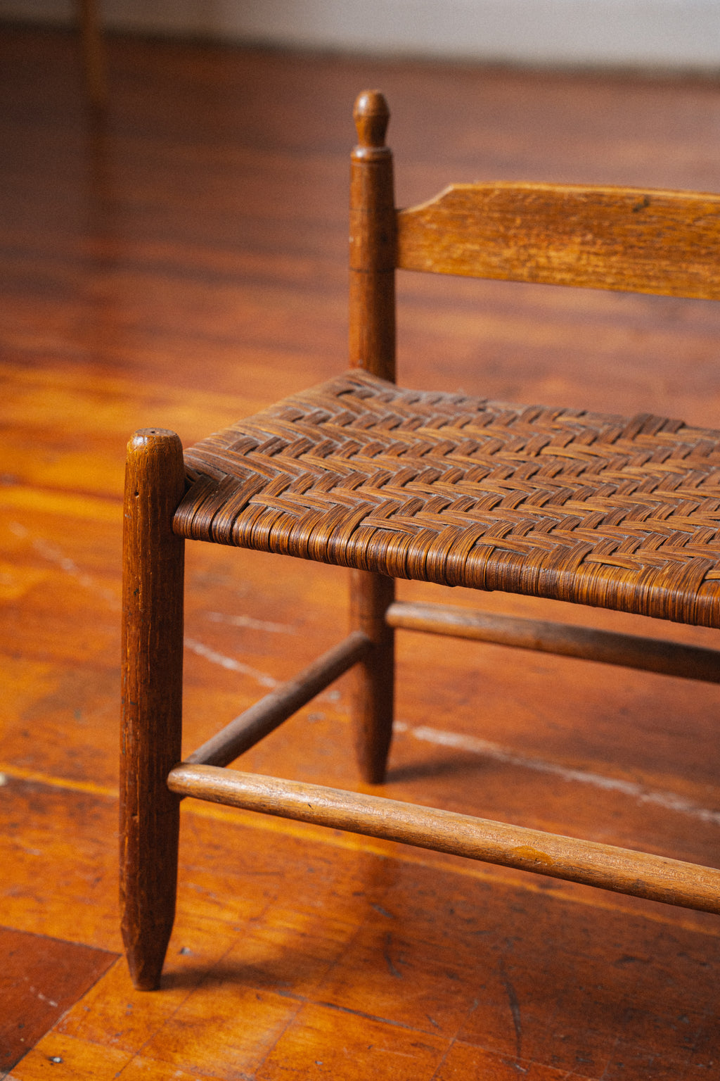 Small Shaker Stool with Woven Seat