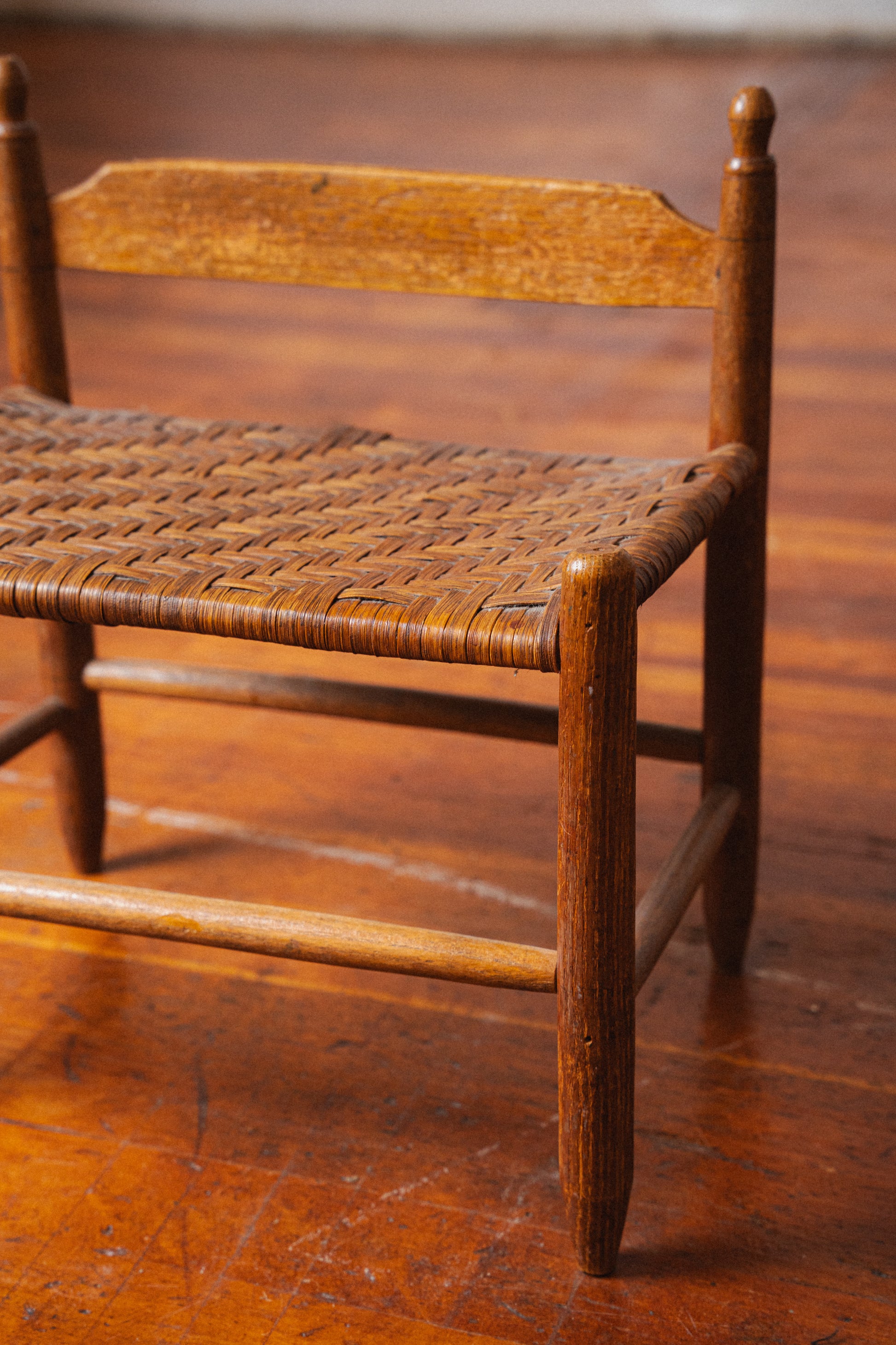 Small Shaker Stool with Woven Seat