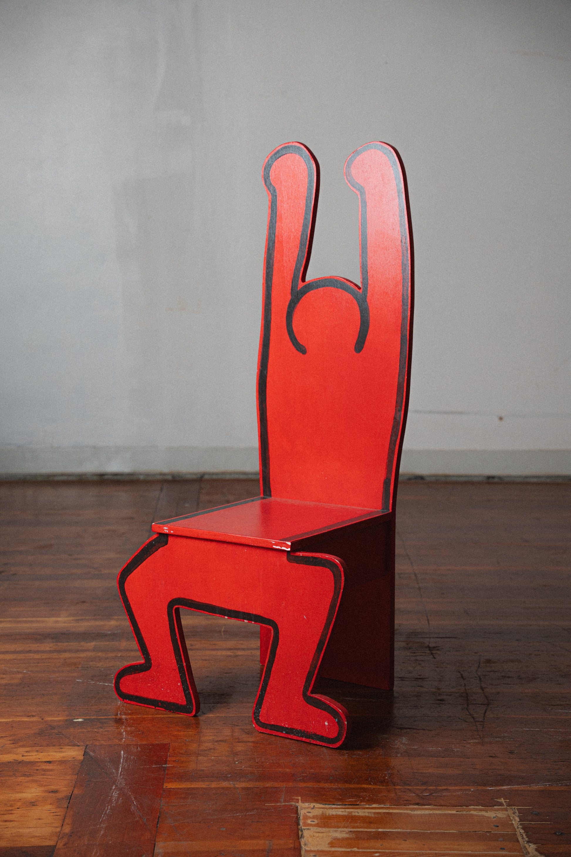Keith Haring-Inspired Chair, Red